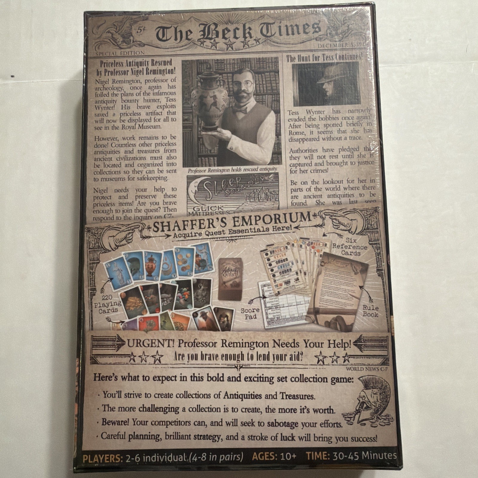 Antiquity Quest 1st Ed. Card Board Game by Grandpa Beck’s Games – New & Sealed