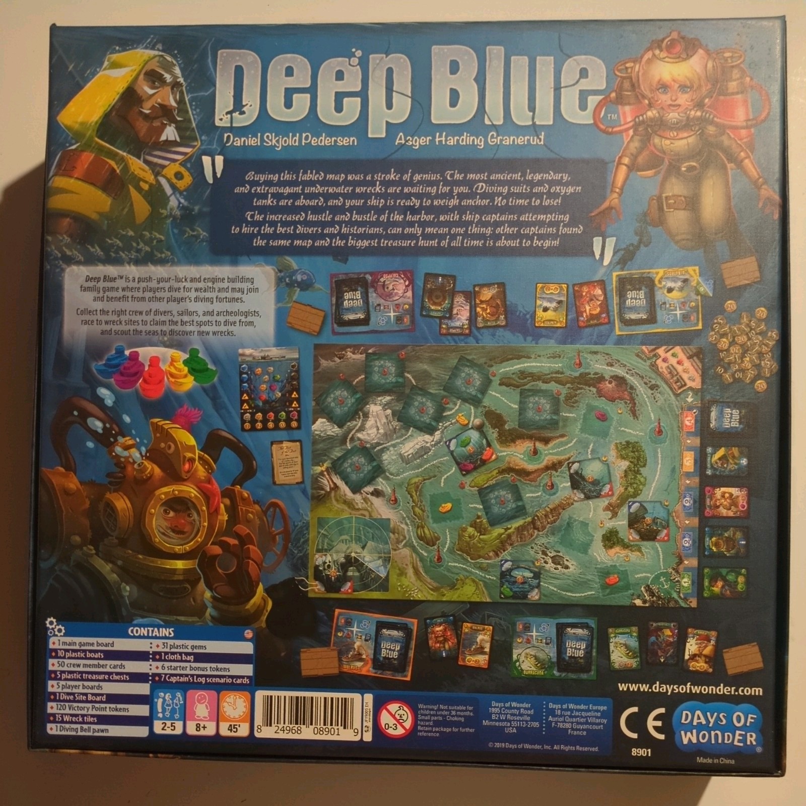2019 Deep Blue Board Game Days of Wonder Asger Harding Granerud Excellent Cond.