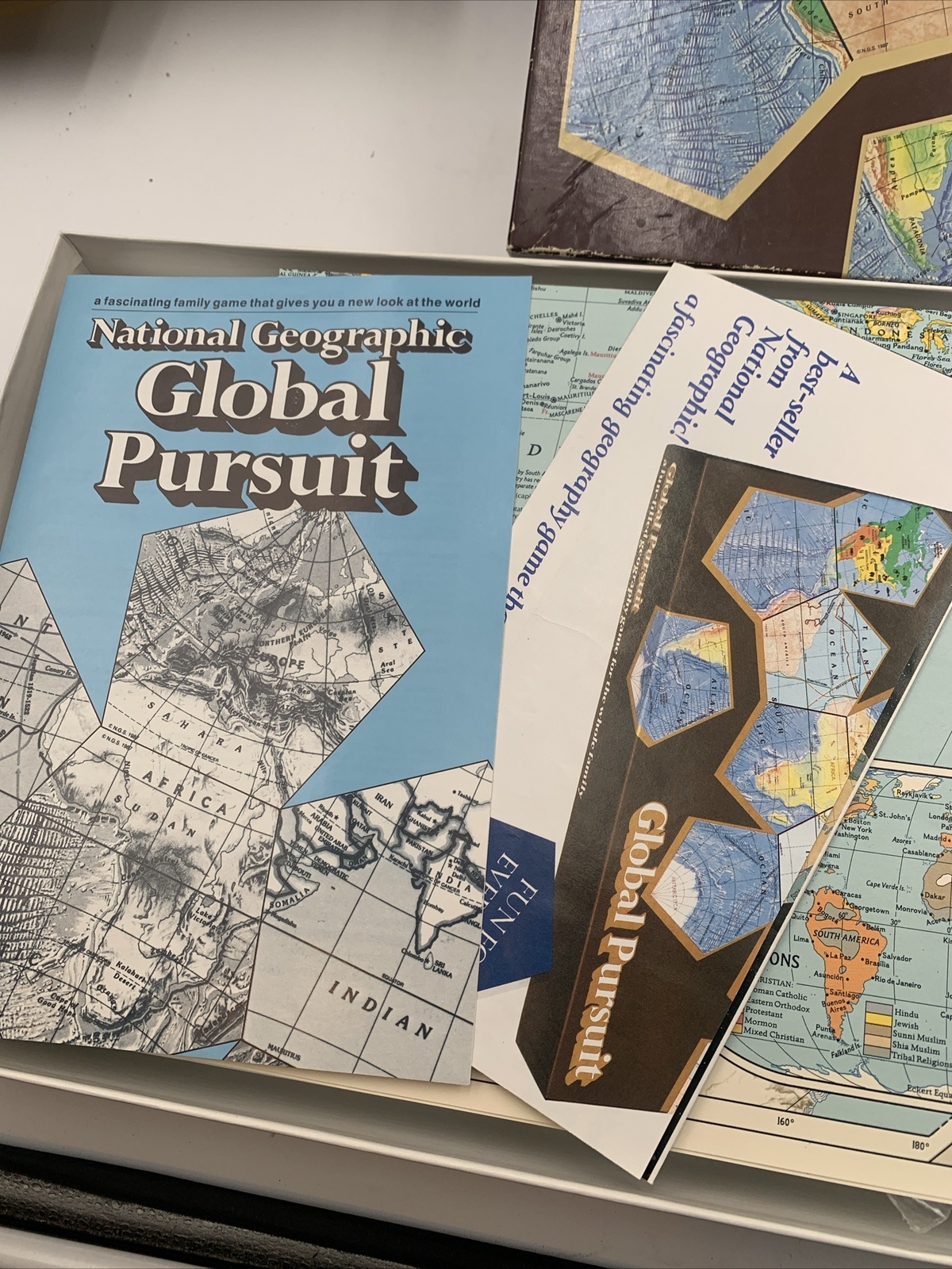Global Pursuit Board Game 1987 National Geographic Made In USA Vintage