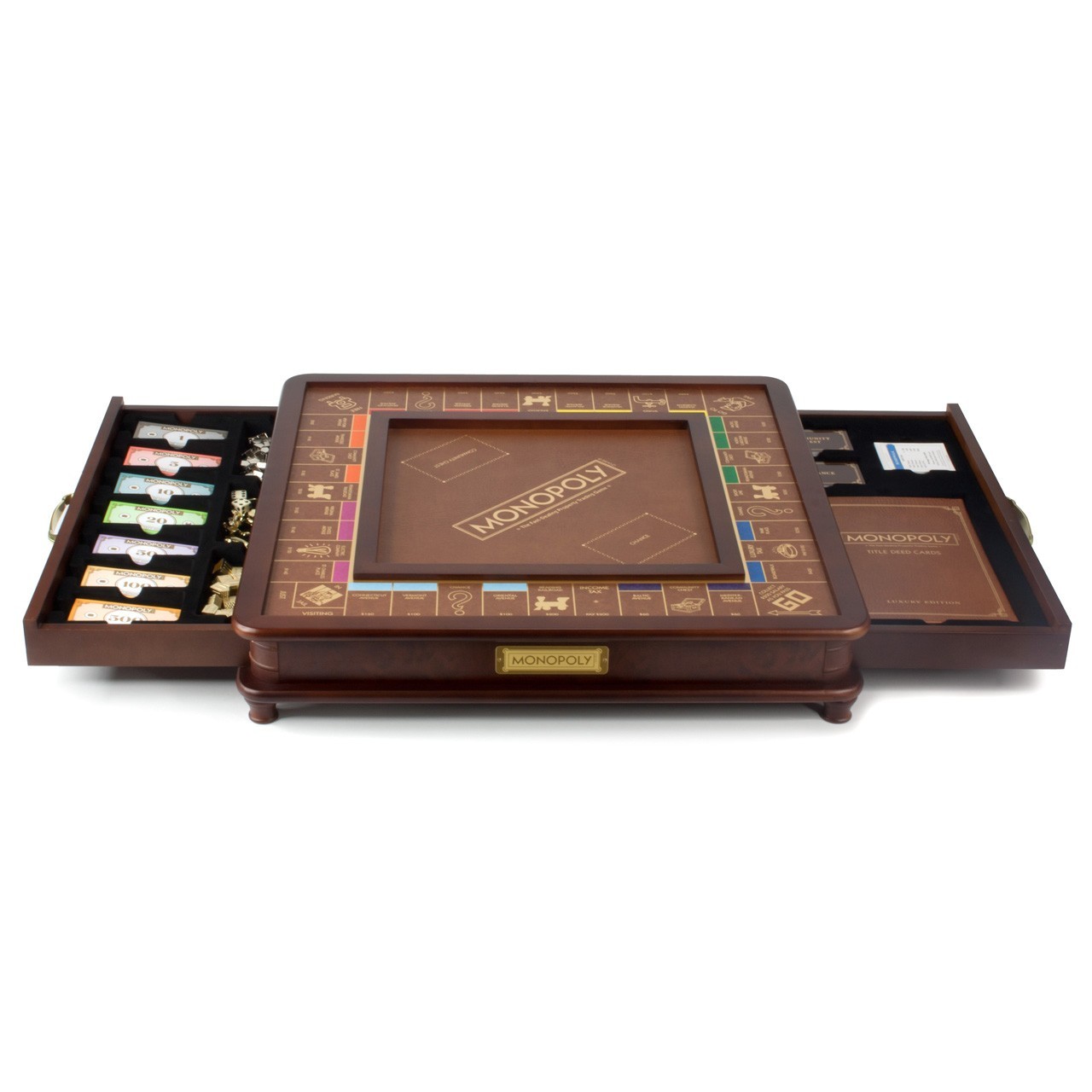 Monopoly Luxury Wooden Edition with Wood Game Board New Premium Collectible