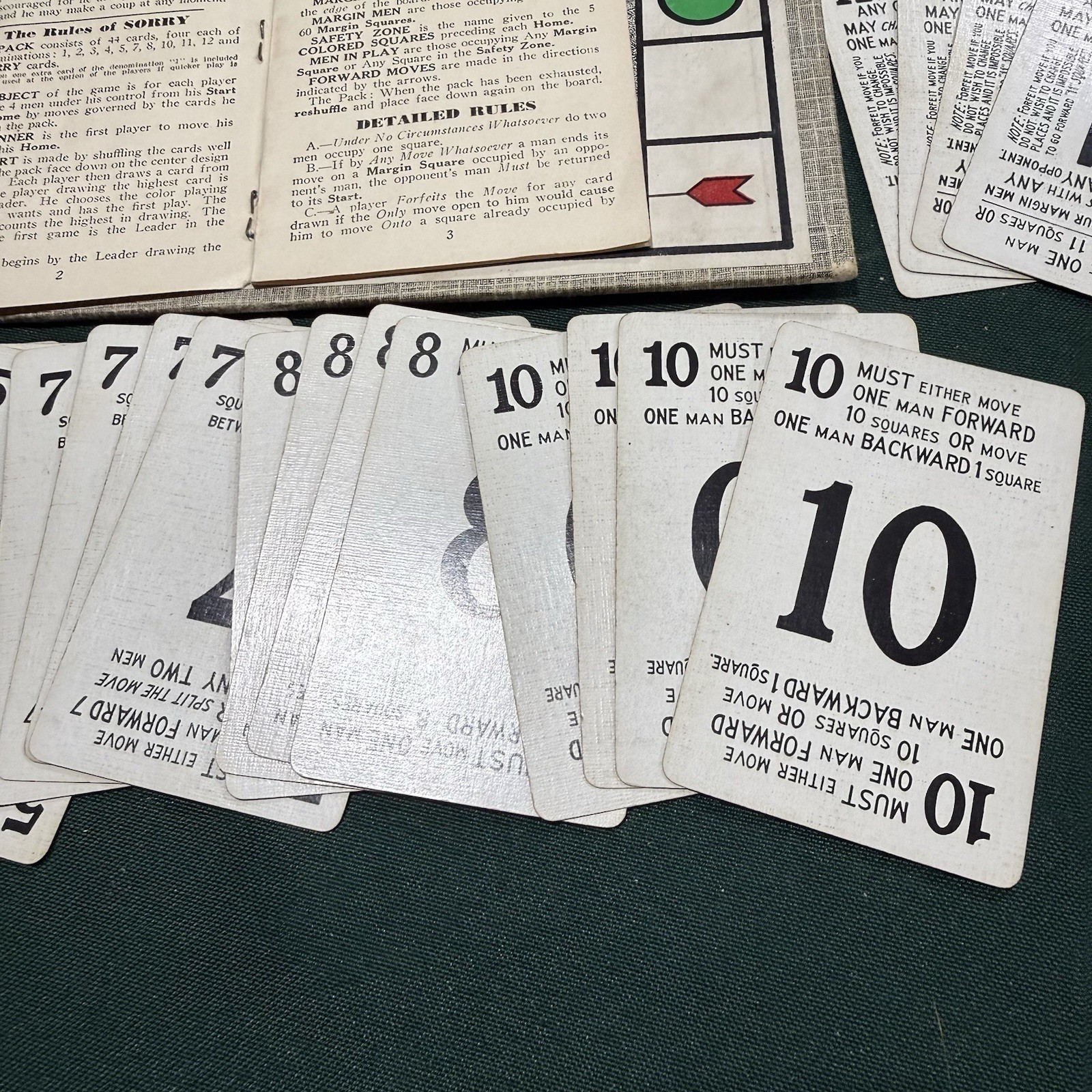 Vintage 1950 SORRY! Game Wood Pieces Cards Parker Brothers Original Board
