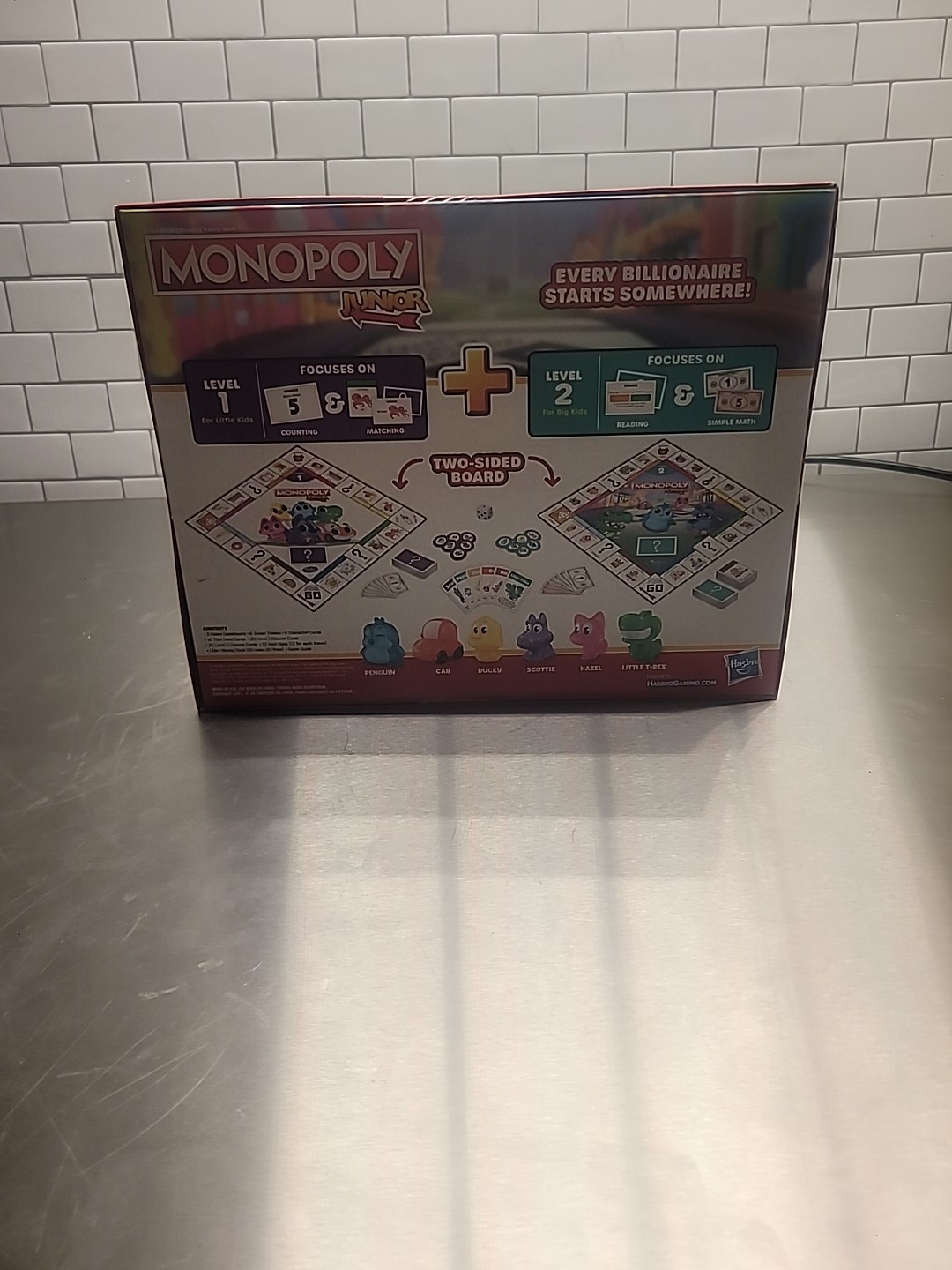 Monopoly Junior Board Game, 2-Sided Gameboard, 2 Games in 1, Monopoly By Hasbro