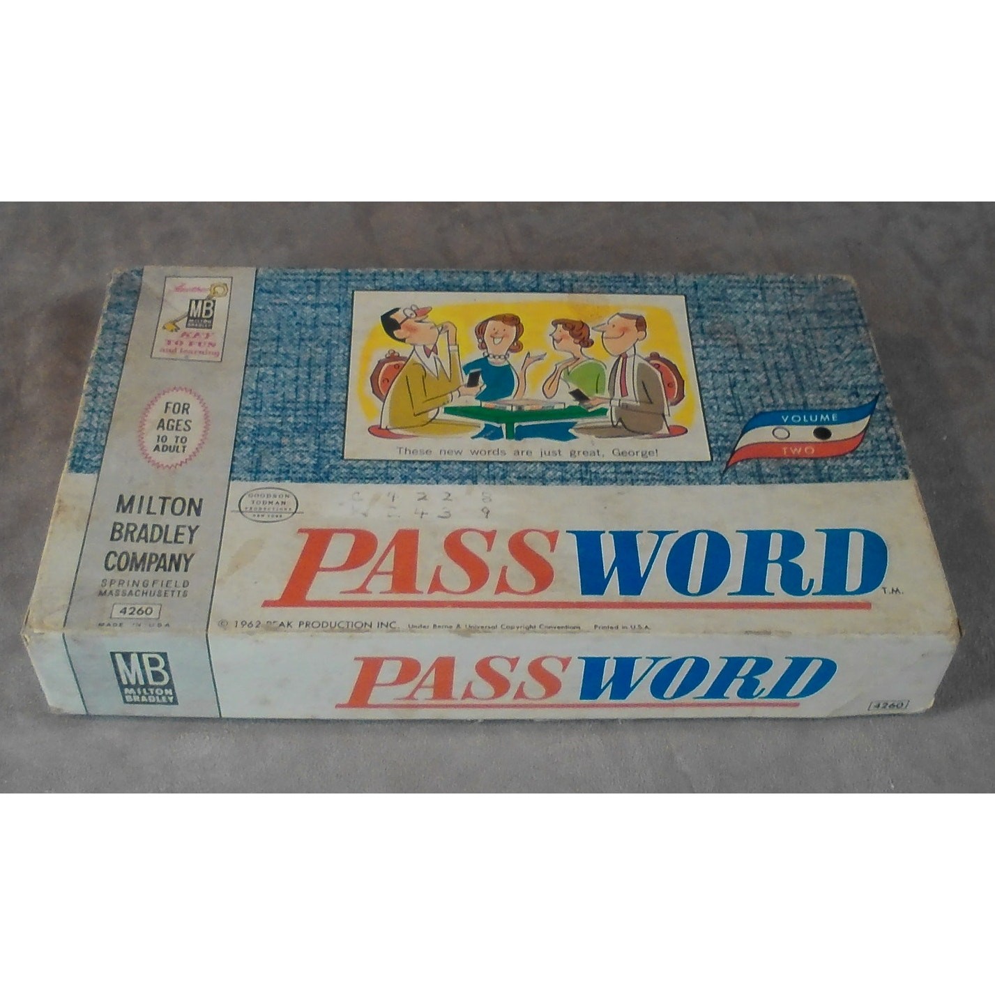 1962 Password Game Volume Two Milton Bradley #4260 w/Extras READ