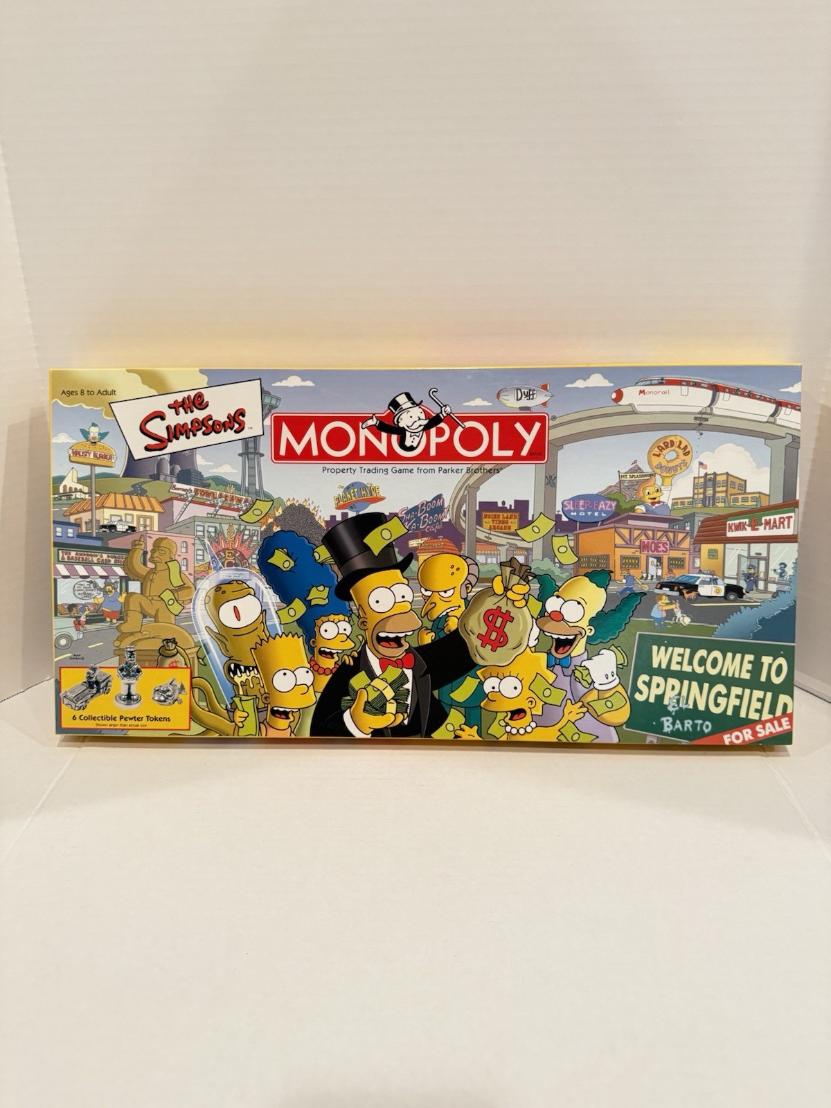 VINTAGE Monopoly THE SIMPSONS Complete BOARD GAME w/ Collectible Tokens 2001