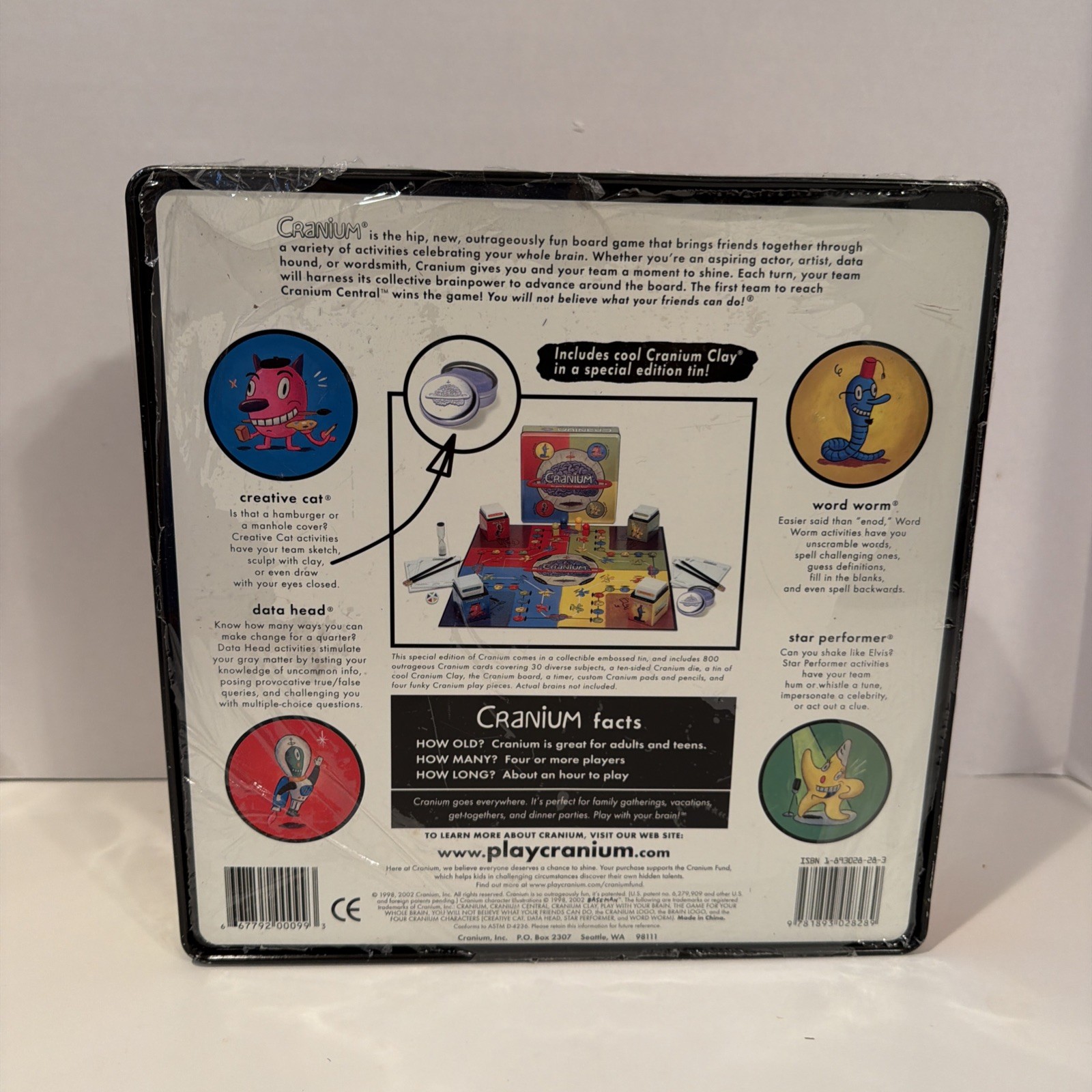 Cranium Board Game Tin Case Limited Edition Metal Box SEALED 2002 New