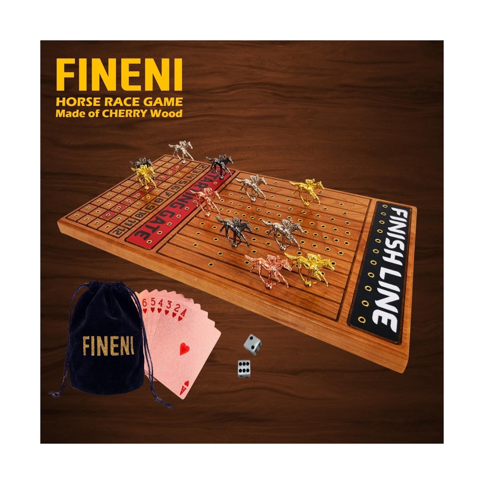 Horse Racing Game for Adults, Horse Race Board Game with 11 Luxurious Metal H…
