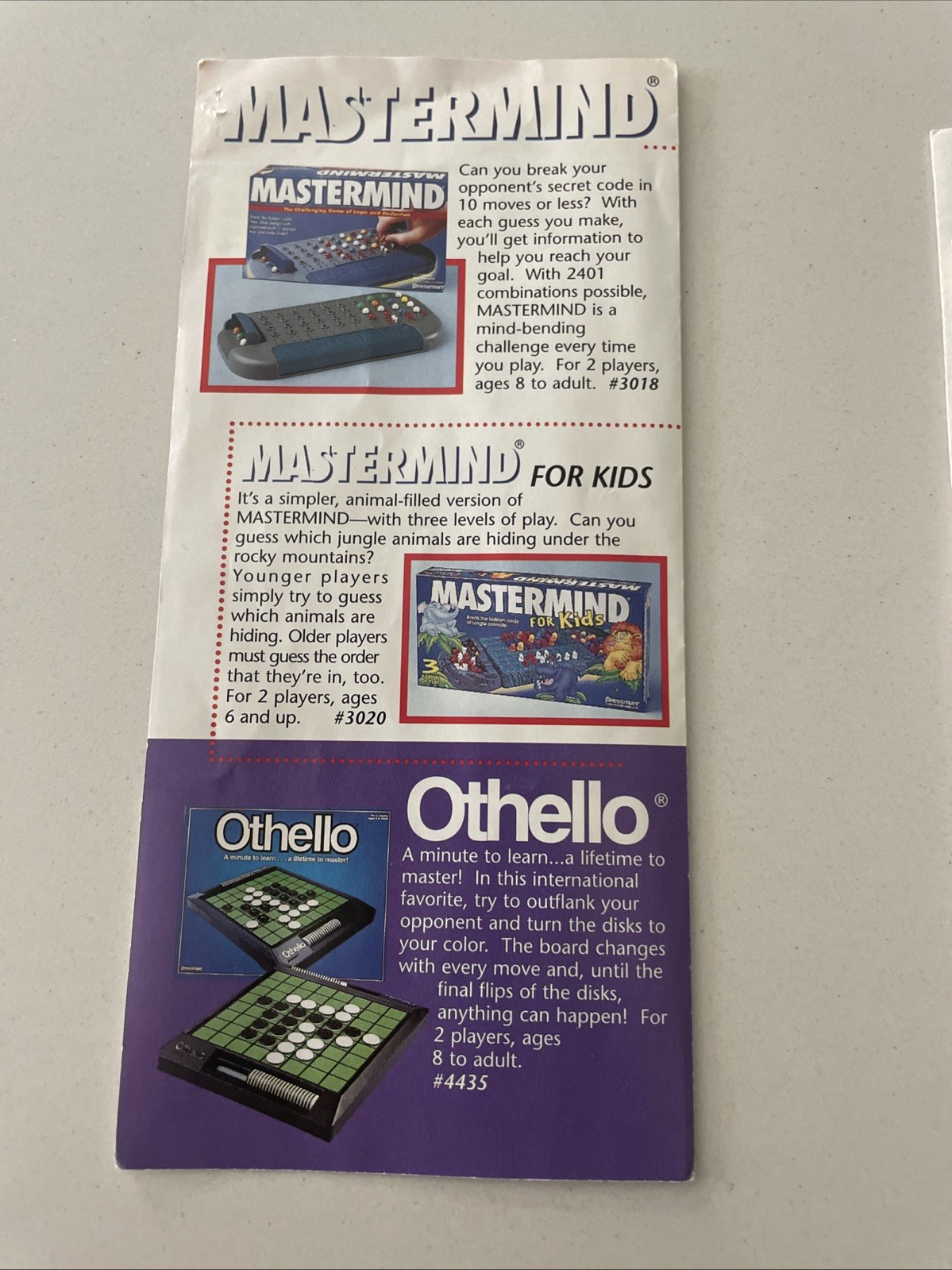 Vintage 1996 ~ Othello Board Game by Pressman – Complete