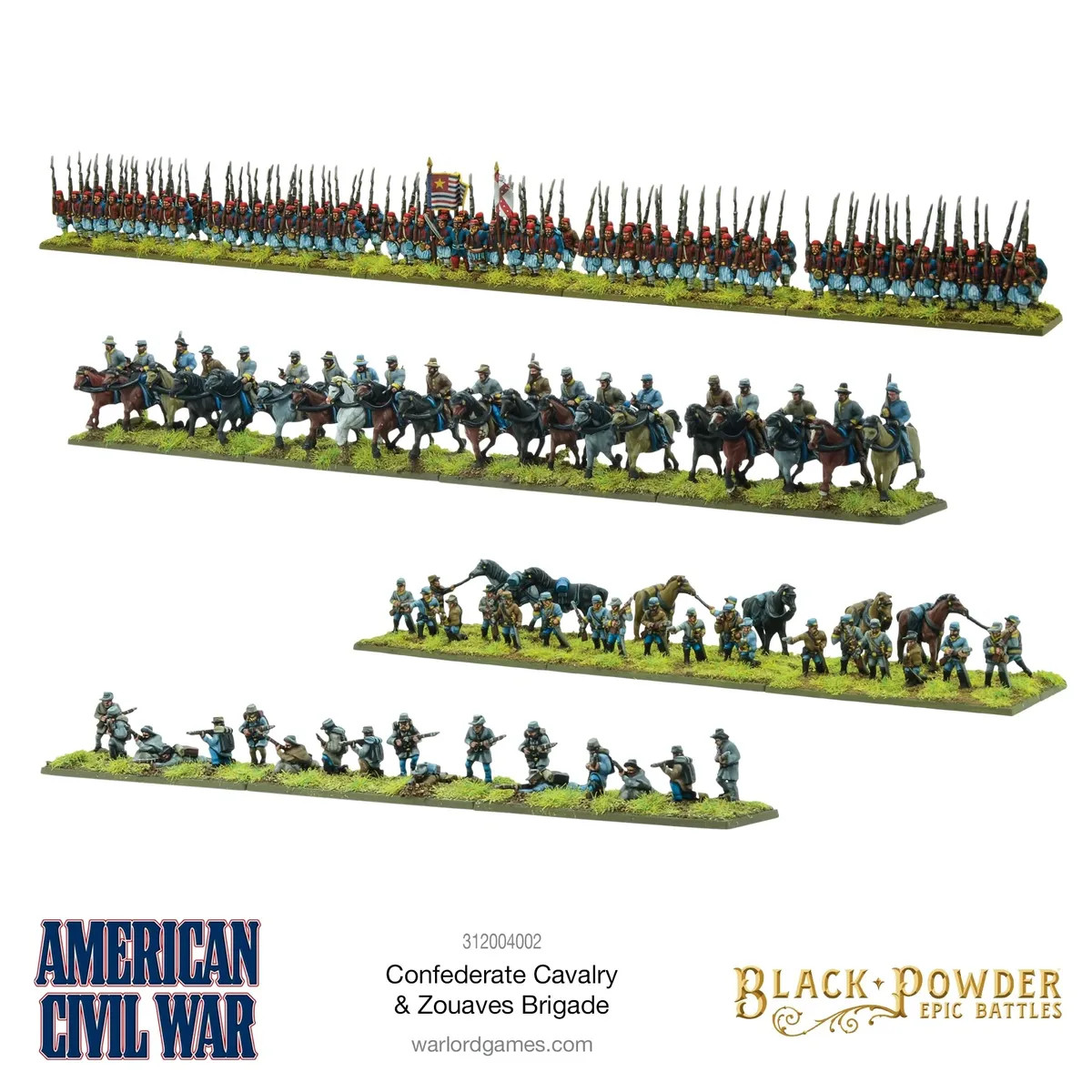 BP Epic Battles American Civil War Confederate Cavalry & Zouaves Brigade