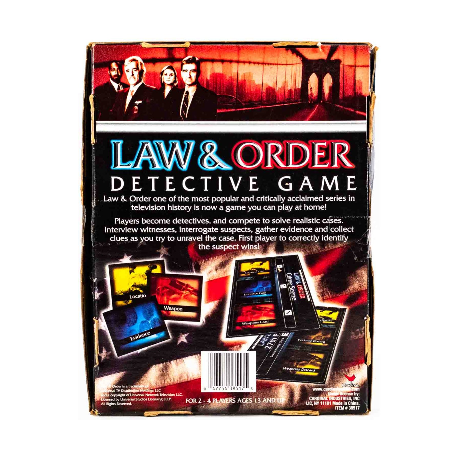 Cardinal Boardgame Law & Order Detective Game (Box Ed) Box VG+/EX