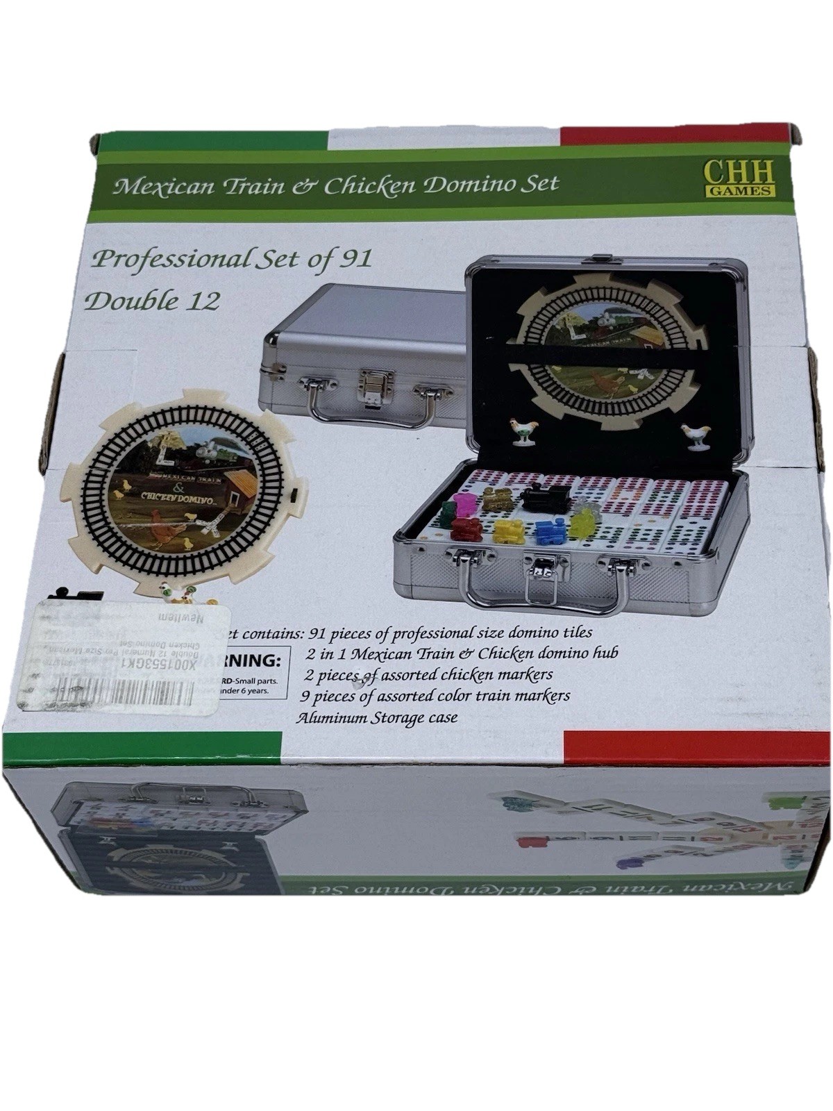 Dominos Double 12 Numeral Tiles 2-in-1 Mexican Train Set Alum Case by CHH New