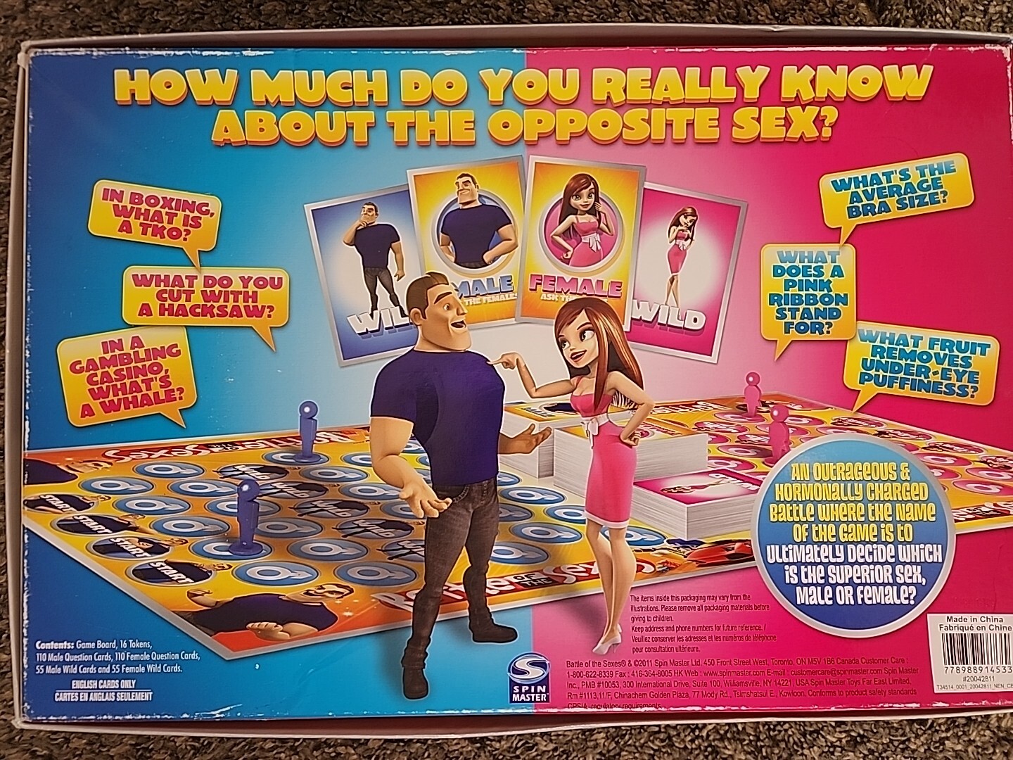 Battle of the Sexes Board Game The Battle Continues Male Vs Female Spin Master