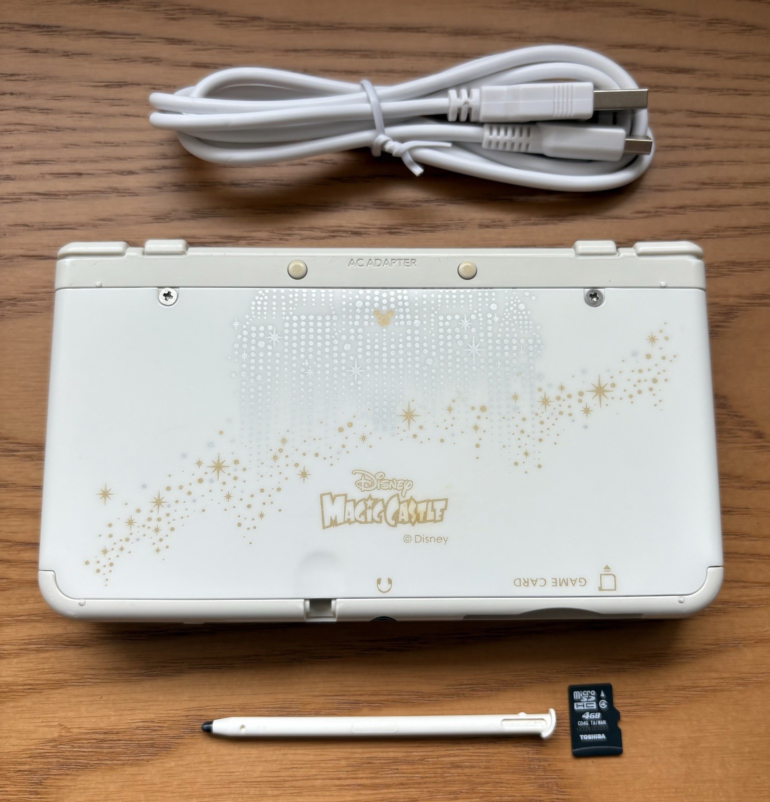 Nintendo new 3DS Disney Kisekae Plate touch pen 4GB SD card USB Ued Japanese