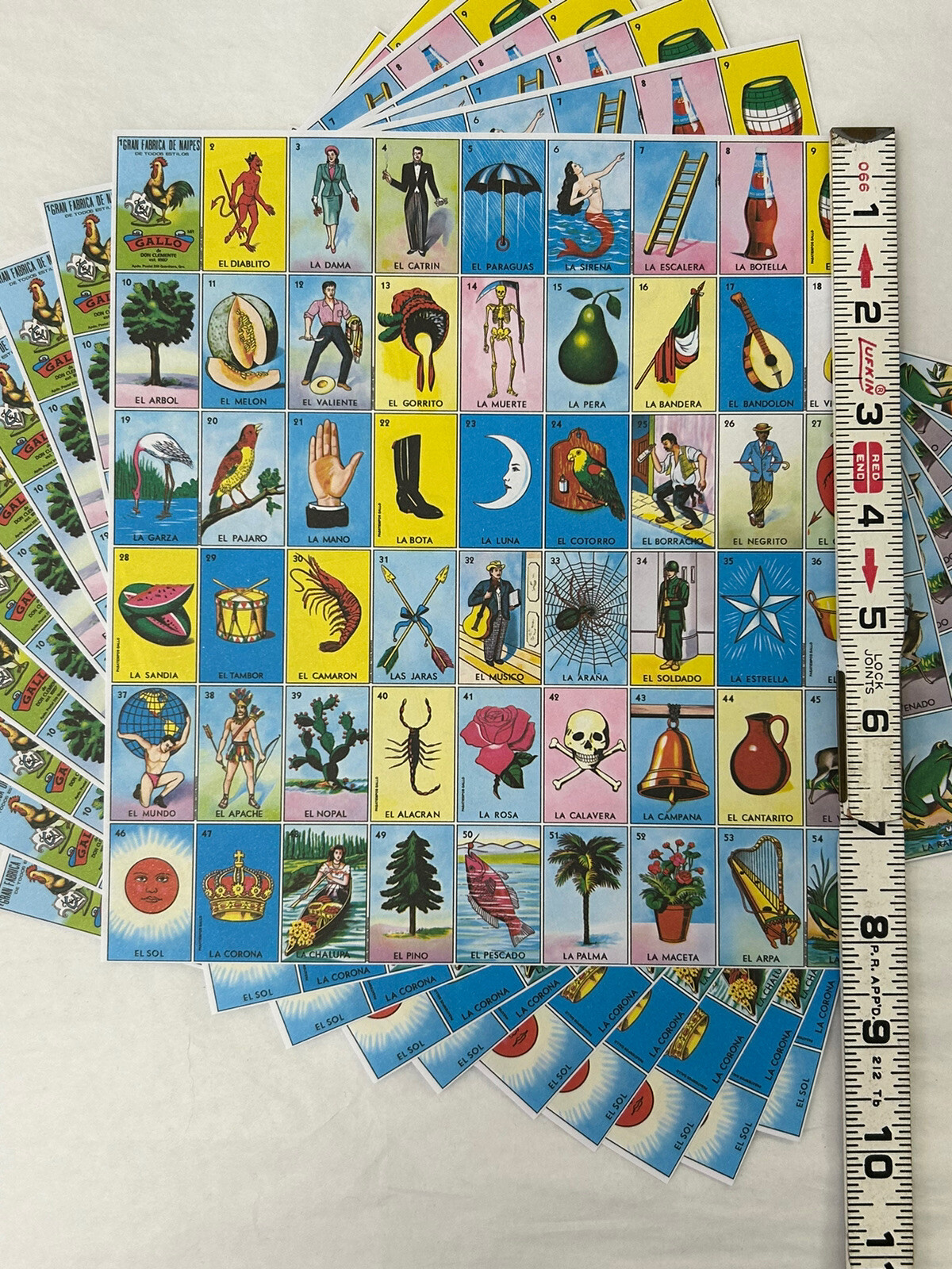 New DON CLEMENTE Mexican Loteria Bingo 10-Pack Paper Sheets