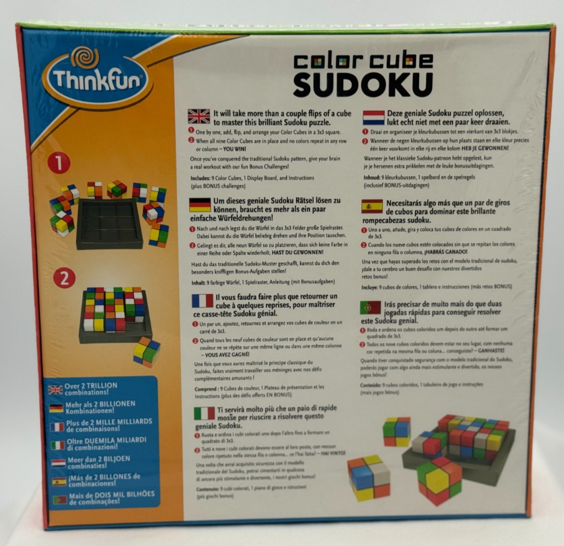 Color Cube Sudoku – NEW In Packaging!! – 8 to 108 – 500,00 Solutions