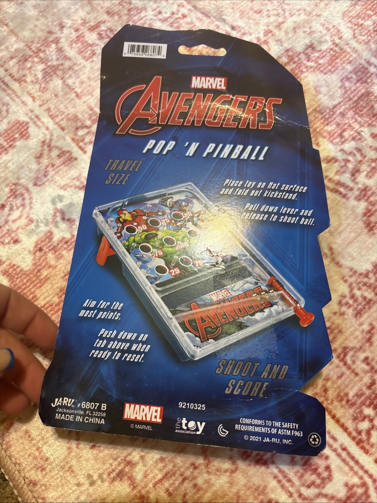 JA-RU Marvel Avengers Pop n Pinball Travel Size Kids Game Ages 3+