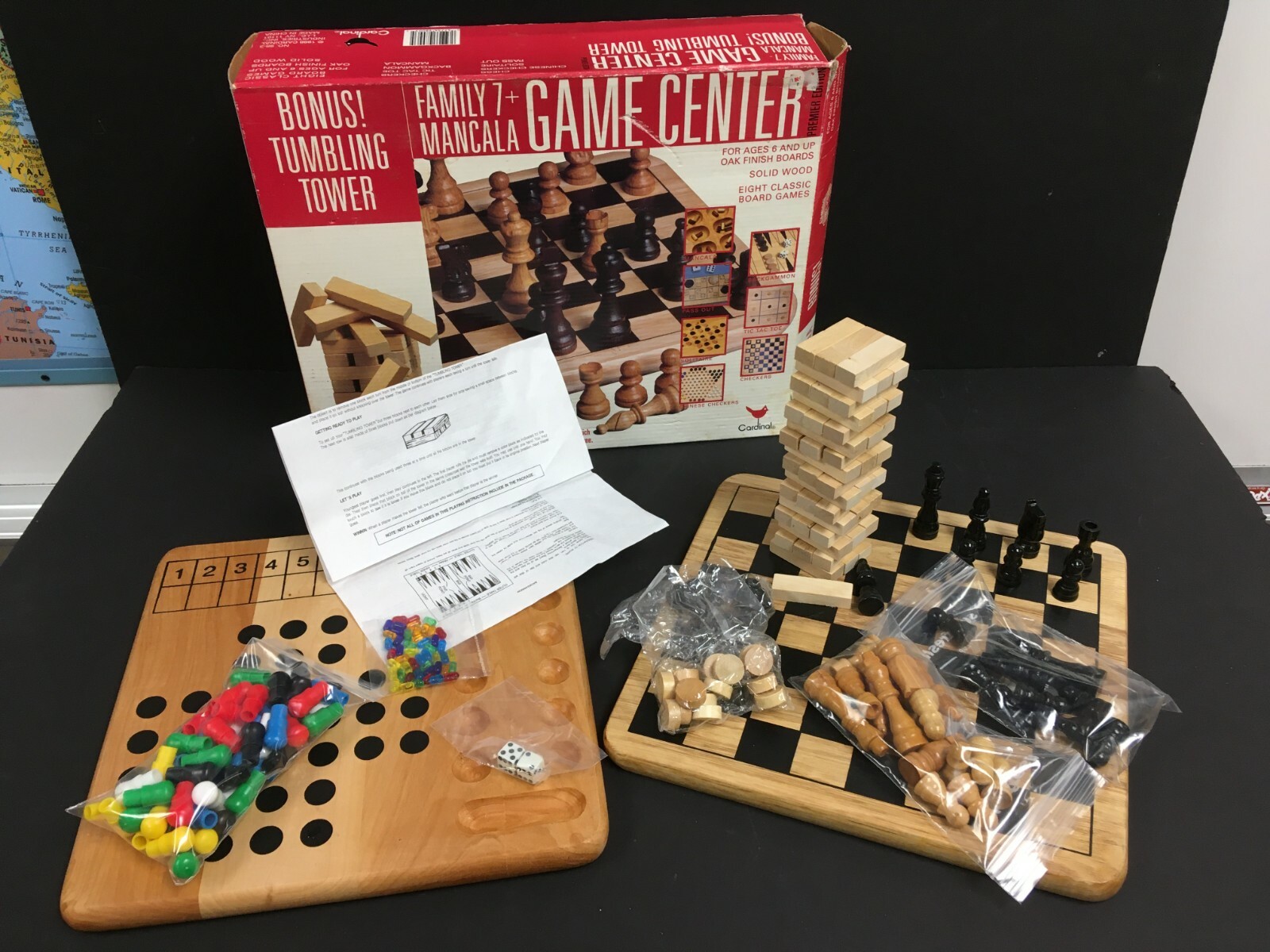 Family Game Center 7+ Mancala Cardinal Solid Wood Bonus Tumbling Tower