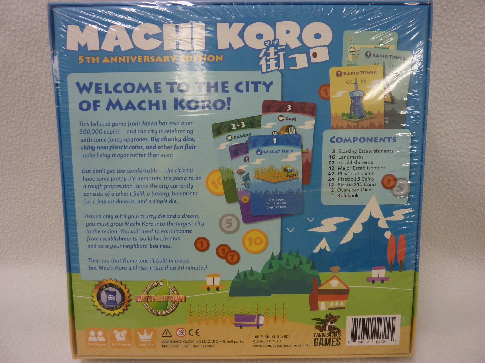 MACHI KORO 5th ANNIVERSARY EDITION BOARD CARD GAME PANDASAURUS NEW SEALED