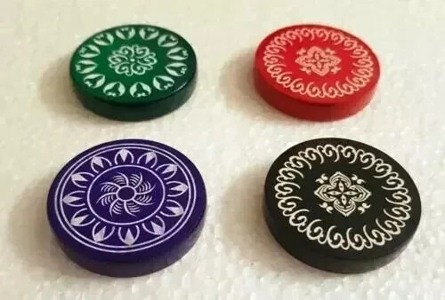 4 x India DP Tournament Carrom Carom Board Flicker Striker Coins Plastic