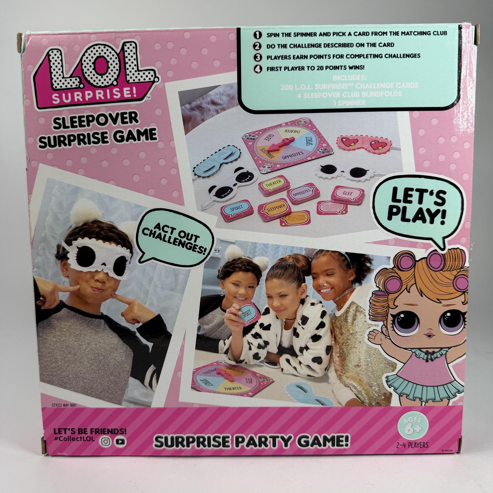LOL Surprise Sleepover Surprise Pink Complete Game Ages 6+ 2-4 Players MGA