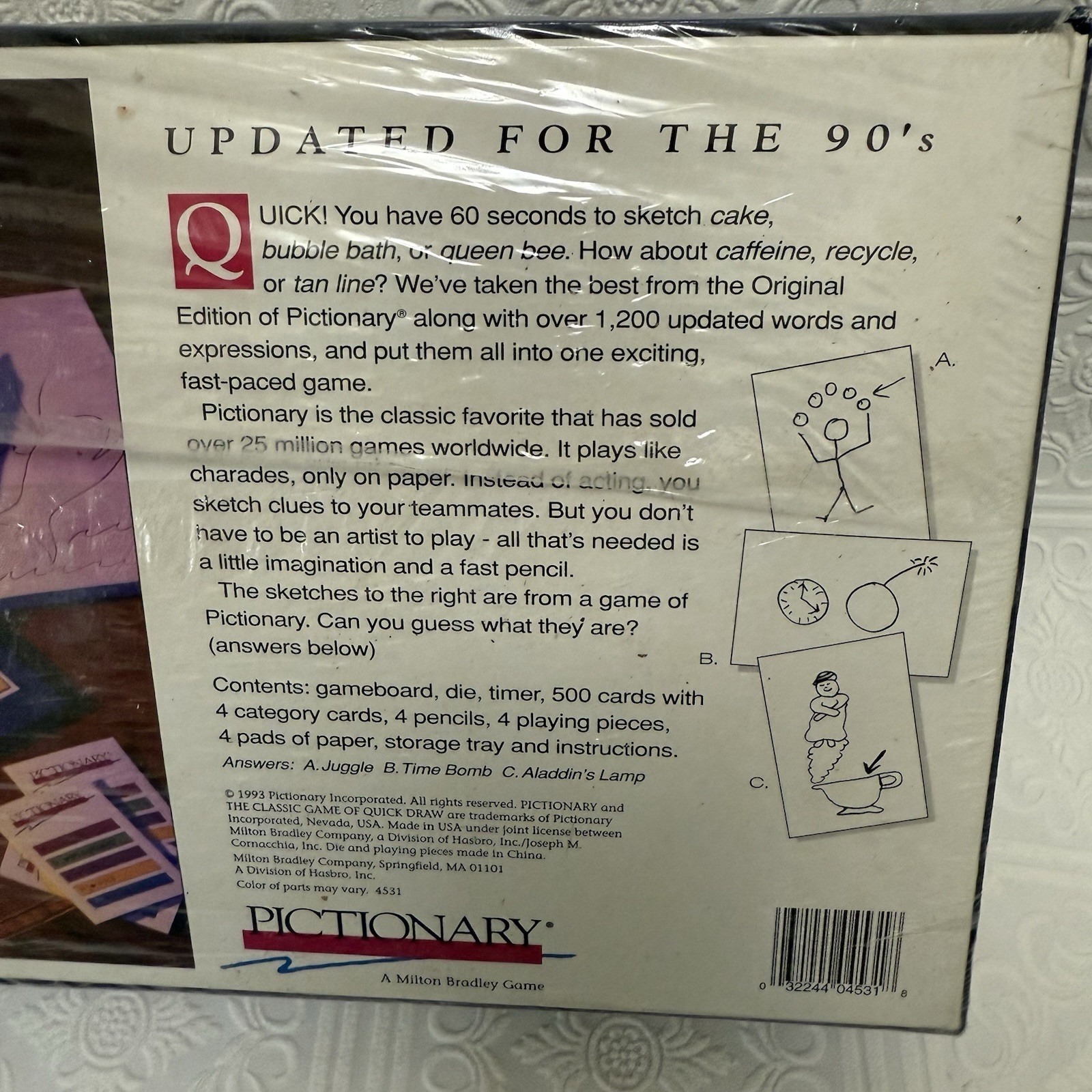 Pictionary Updated For The 90’s Classic Board Game from 1993 New Factory Sealed