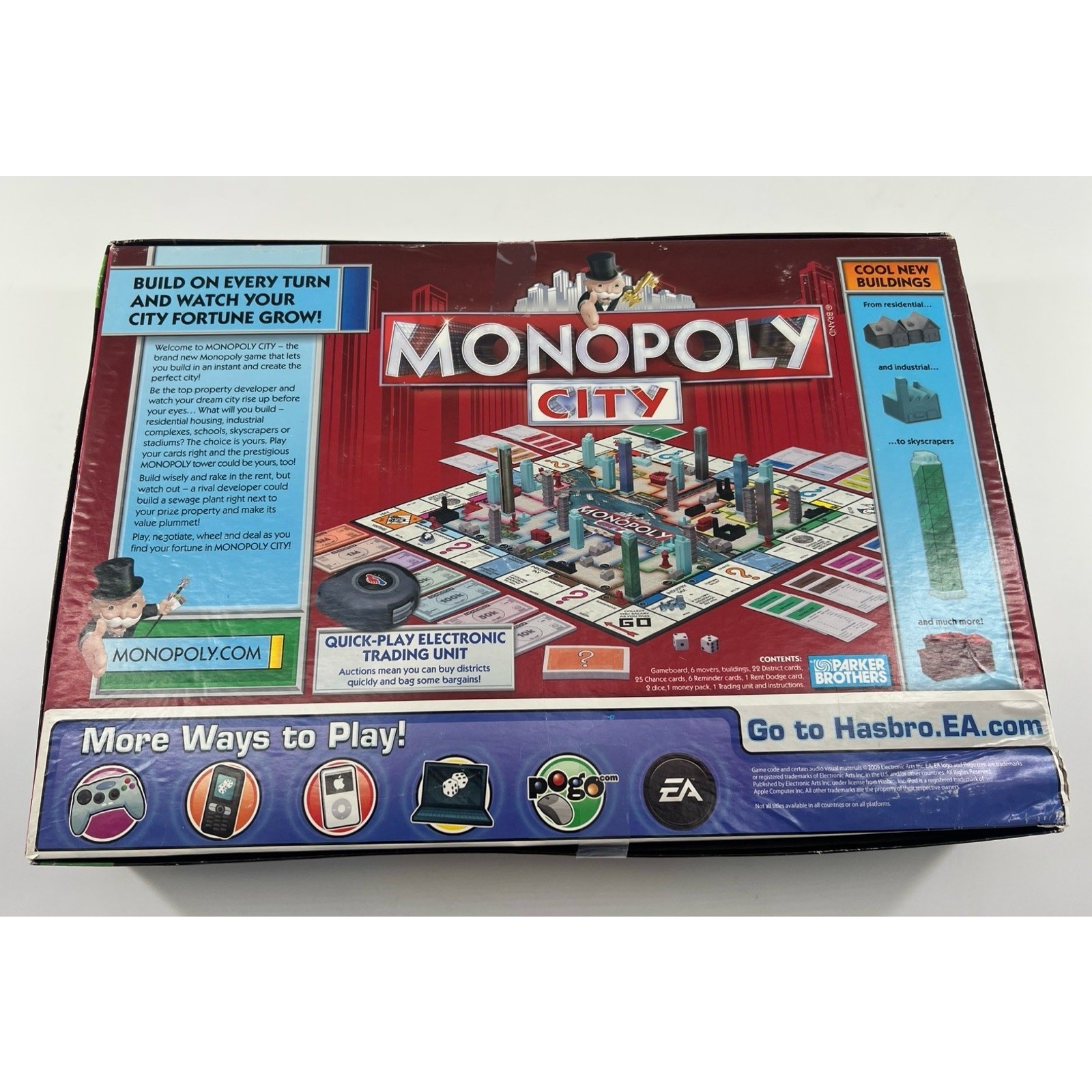 Monopoly City Edition 100% COMPLETE Hasbro Gaming 2009 3D Buildings Family