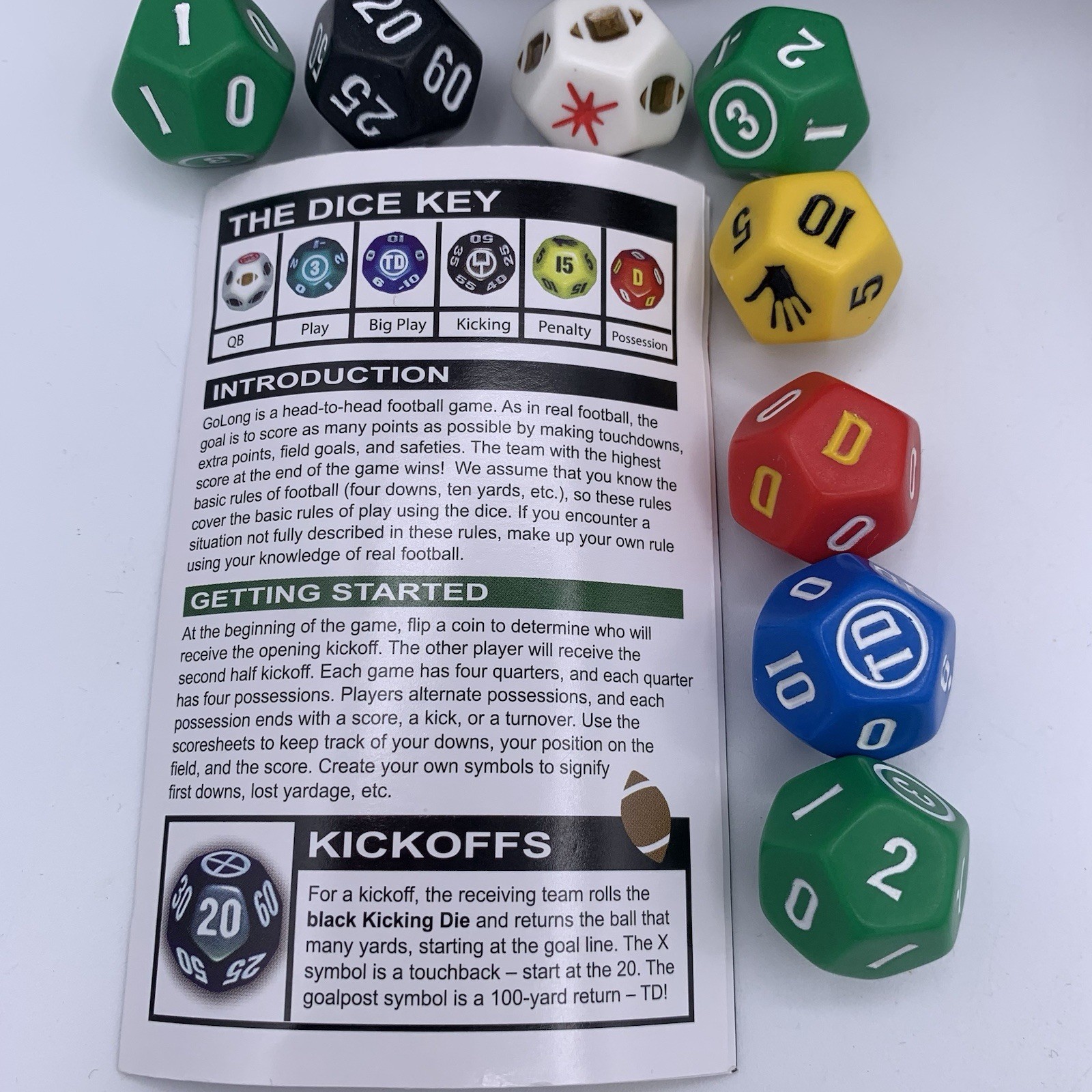 GoLong! Football Dice Game Travel Edition Zobmondo 2012 Family Fun NFL Fan Game