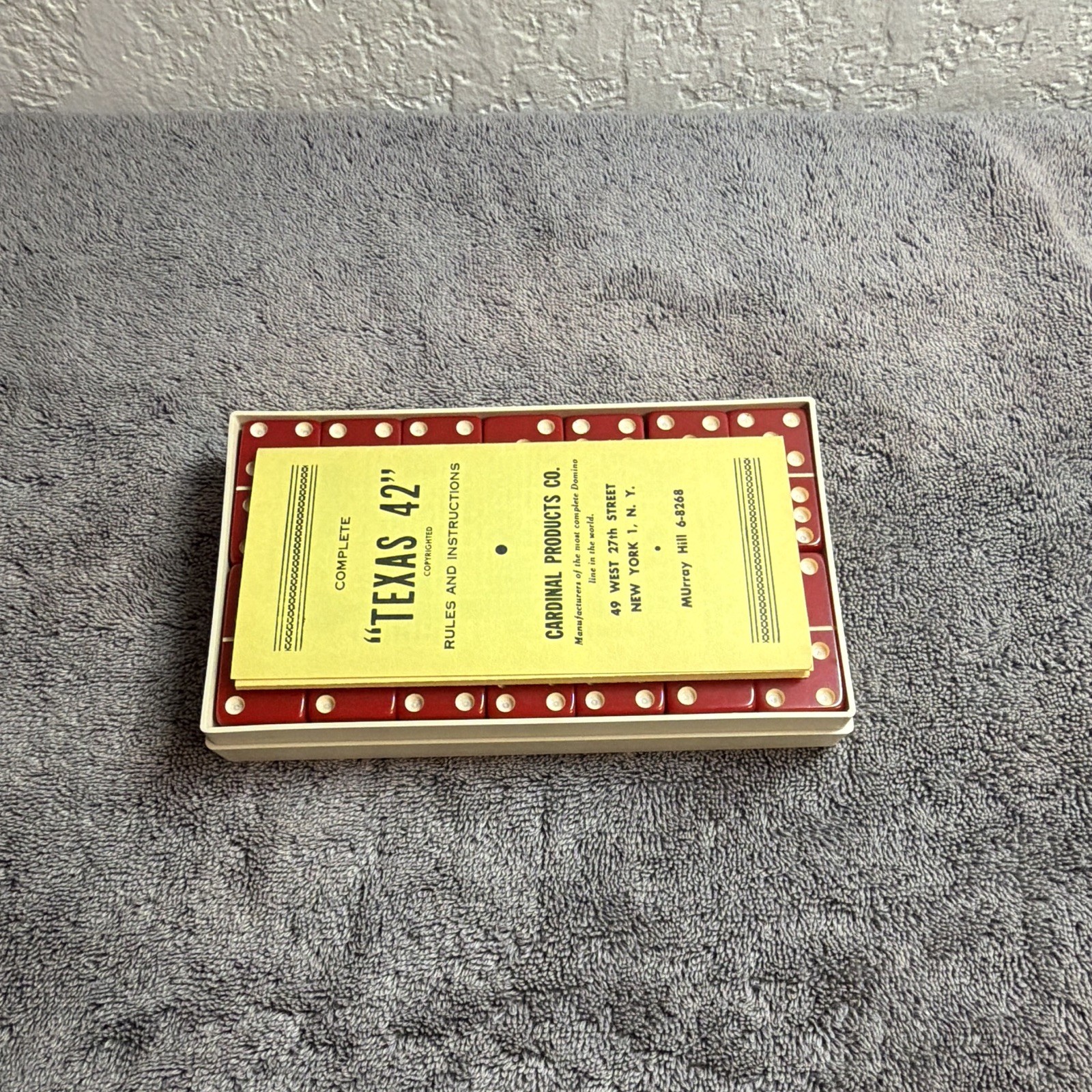 Rare Cardinal Products Co Vintage 1965 Dominoes Set Hard plastic Tiles Case