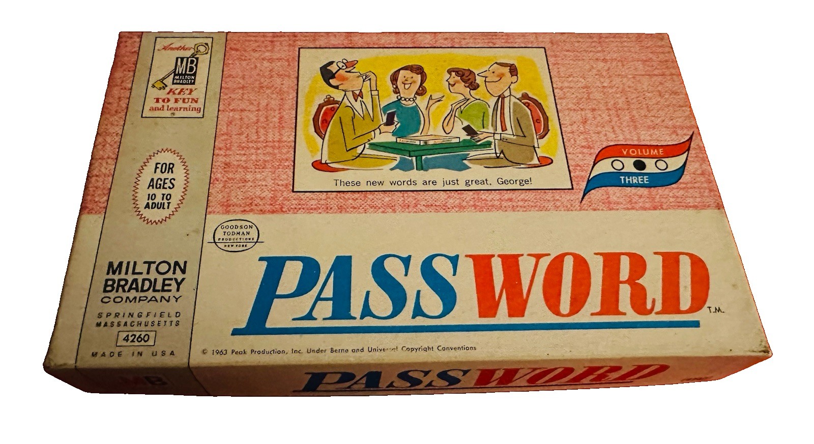 Vintage 1963 Milton Bradley Password Volume Three #4260 Complete in Box