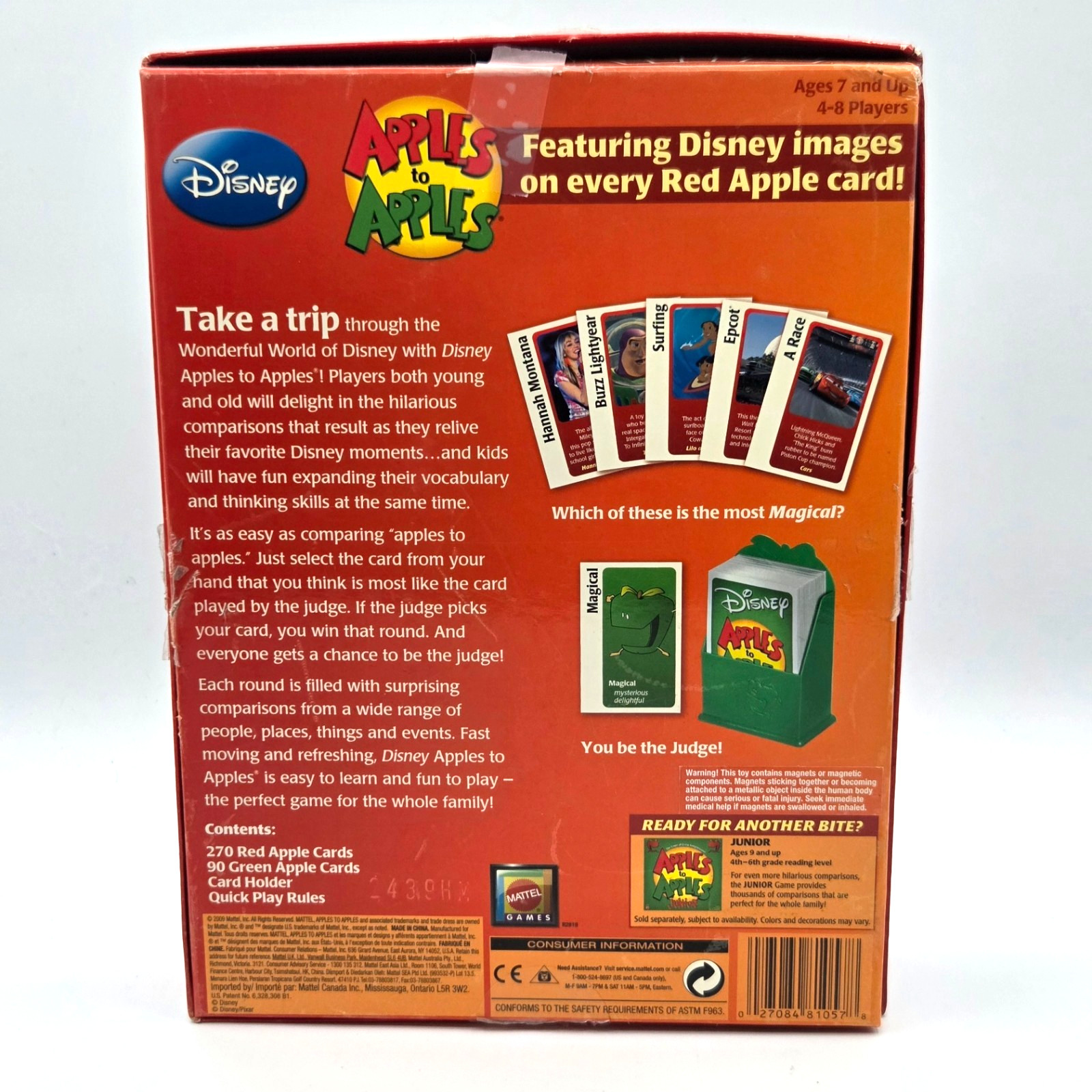 Disney Apples to Apples Game Mattel 2009 Cards Family Party