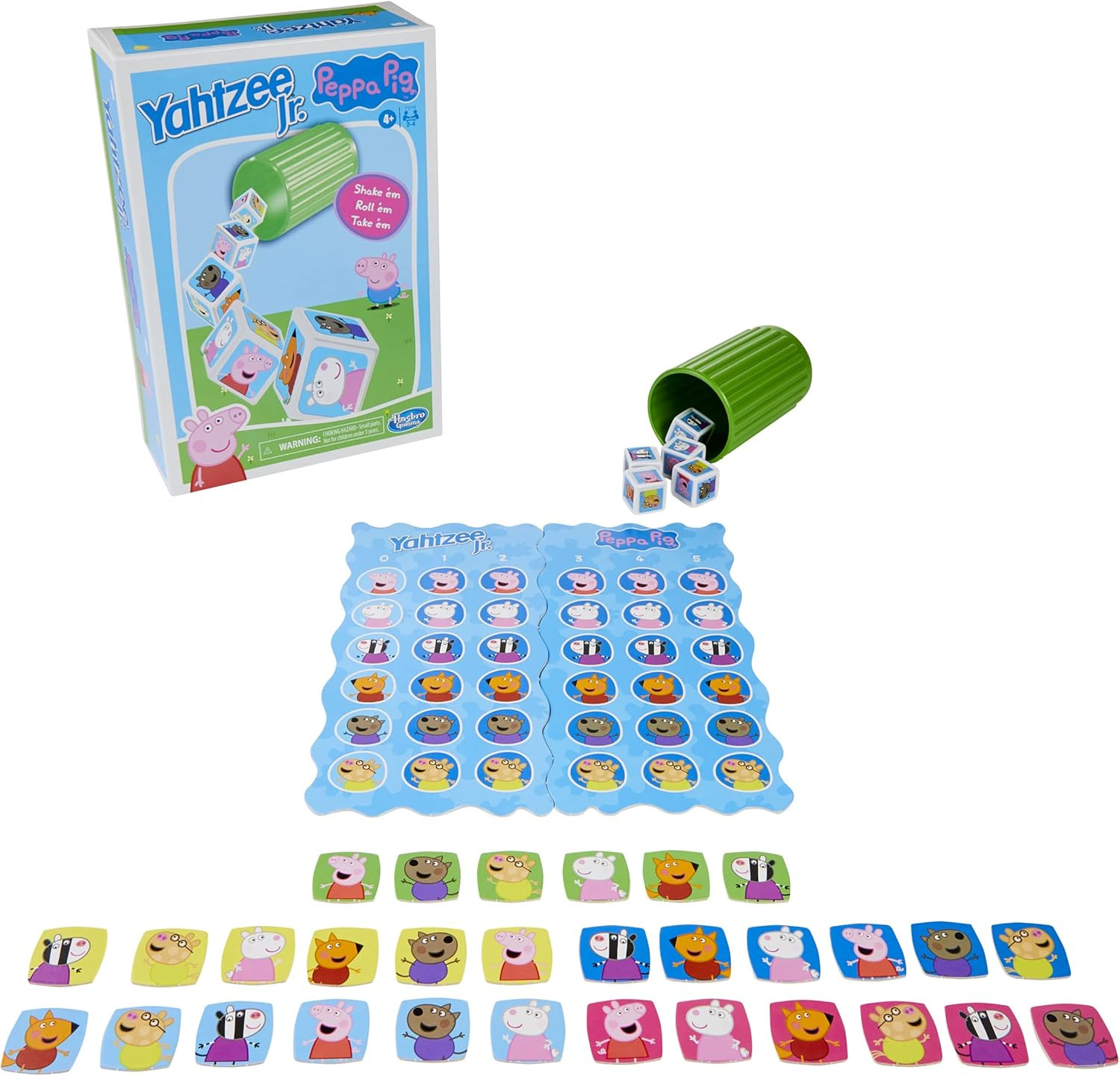 Hasbro Gaming Yahtzee Jr.: Peppa Pig Edition Board Game for Kids Ages 4 and Up,
