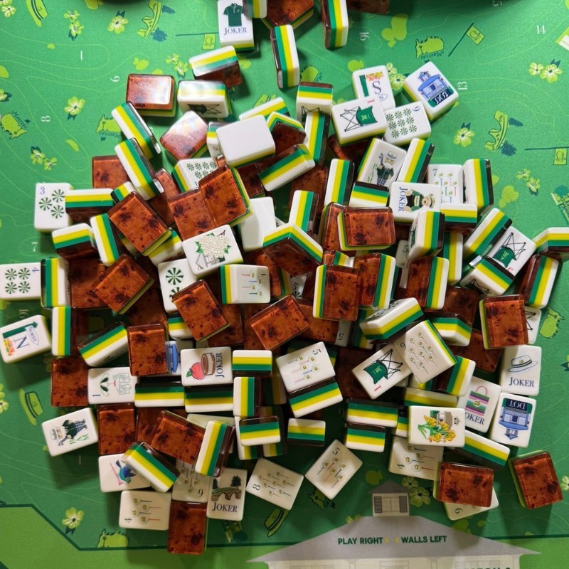 2026 Luxury Green Golf Masters American Version Acrylic Mahjong Set 160 Tiles
