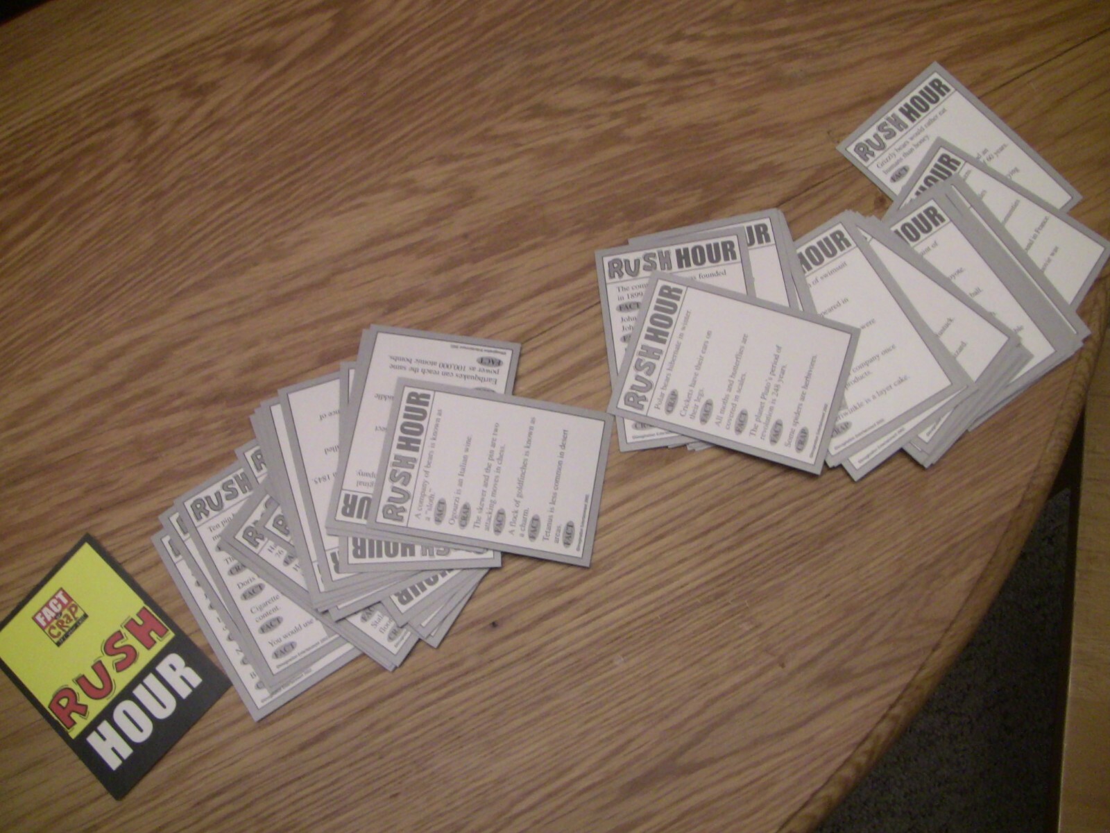Fact Or Crap It’s Your Call! Game Replacement Parts/Pieces-64 Rush Hour Cards