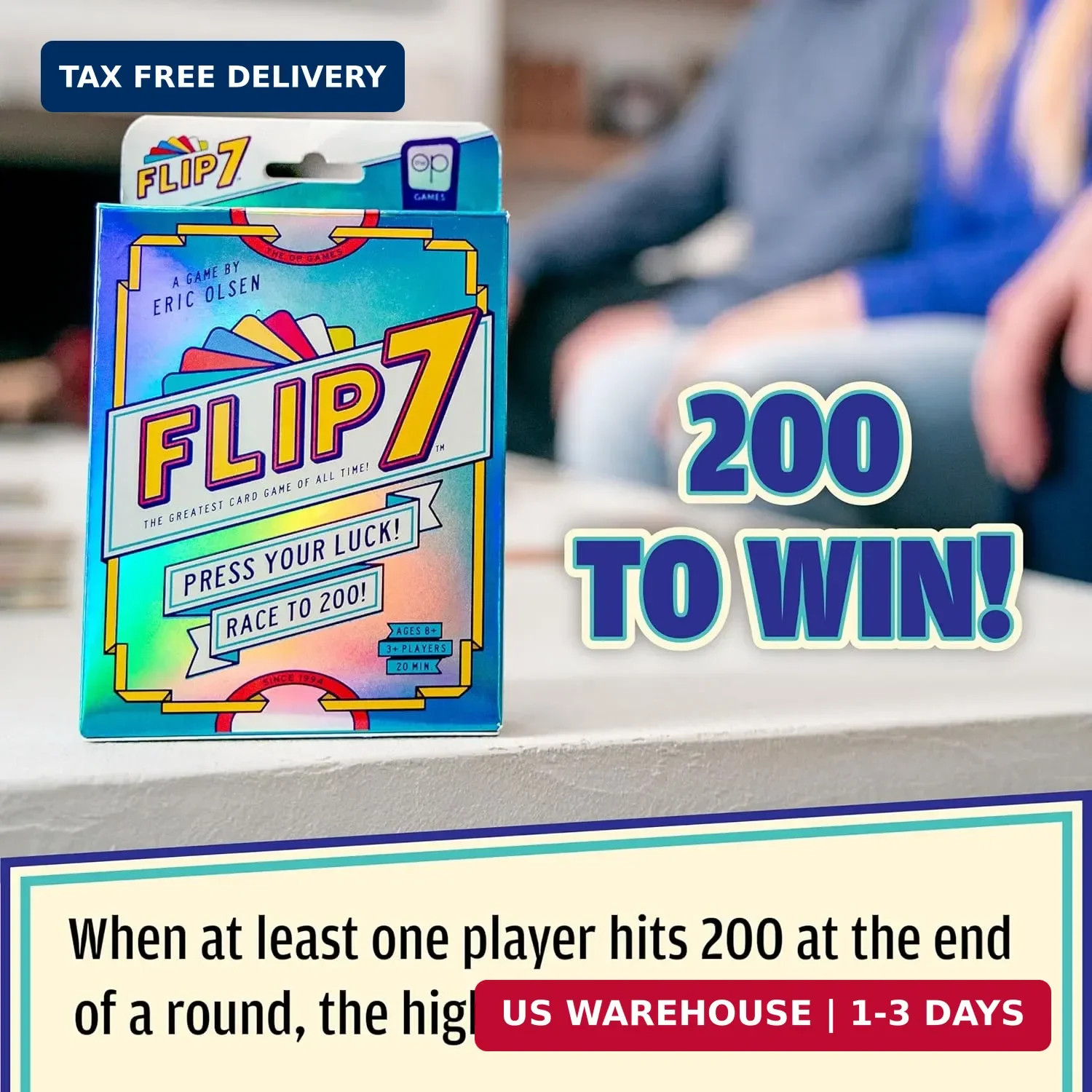 USAOPOLY Flip 7, The Ultimate Blend of Press Your Luck & Strategy, Fast-Paced Ad