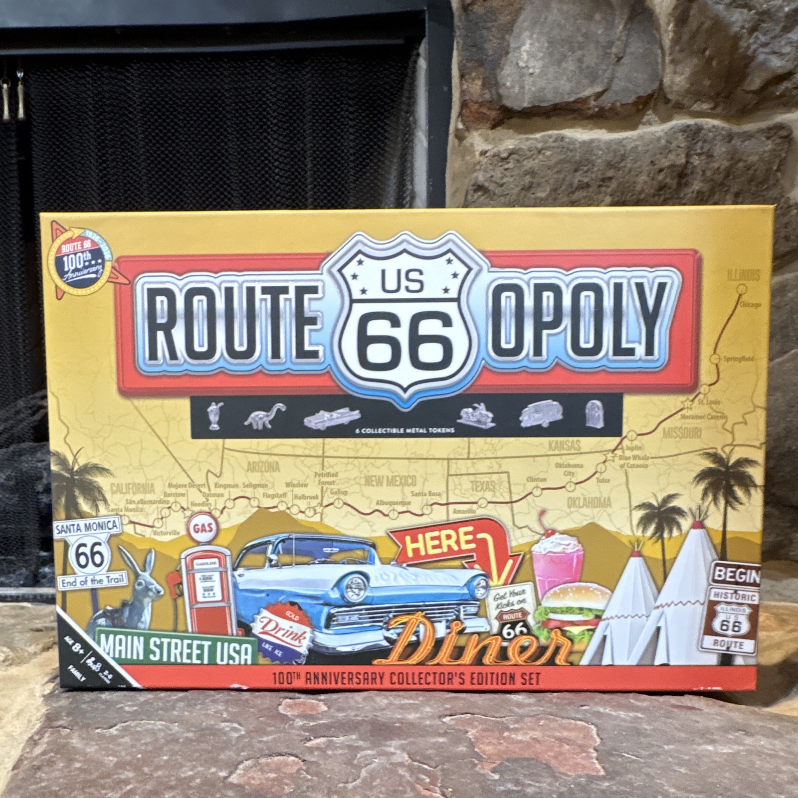 MasterPieces Route 66-Opoly Collector’s Edition 100th Anniversary Board Game 8+