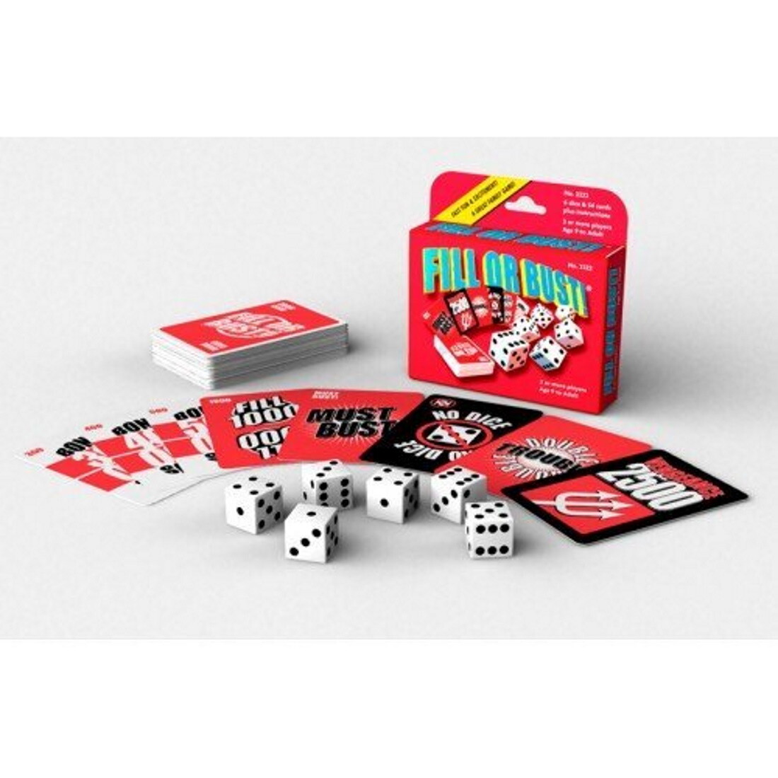 Players Favorite Fill Or Bust Card & Dice Game 3 Piece COMBO Play Set Family Fun