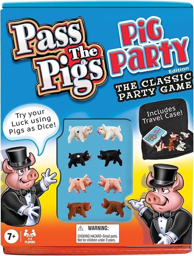 Pass The Pigs PIG PARTY – Dice Party Game – Family Game Night Kids 7+ & Adults