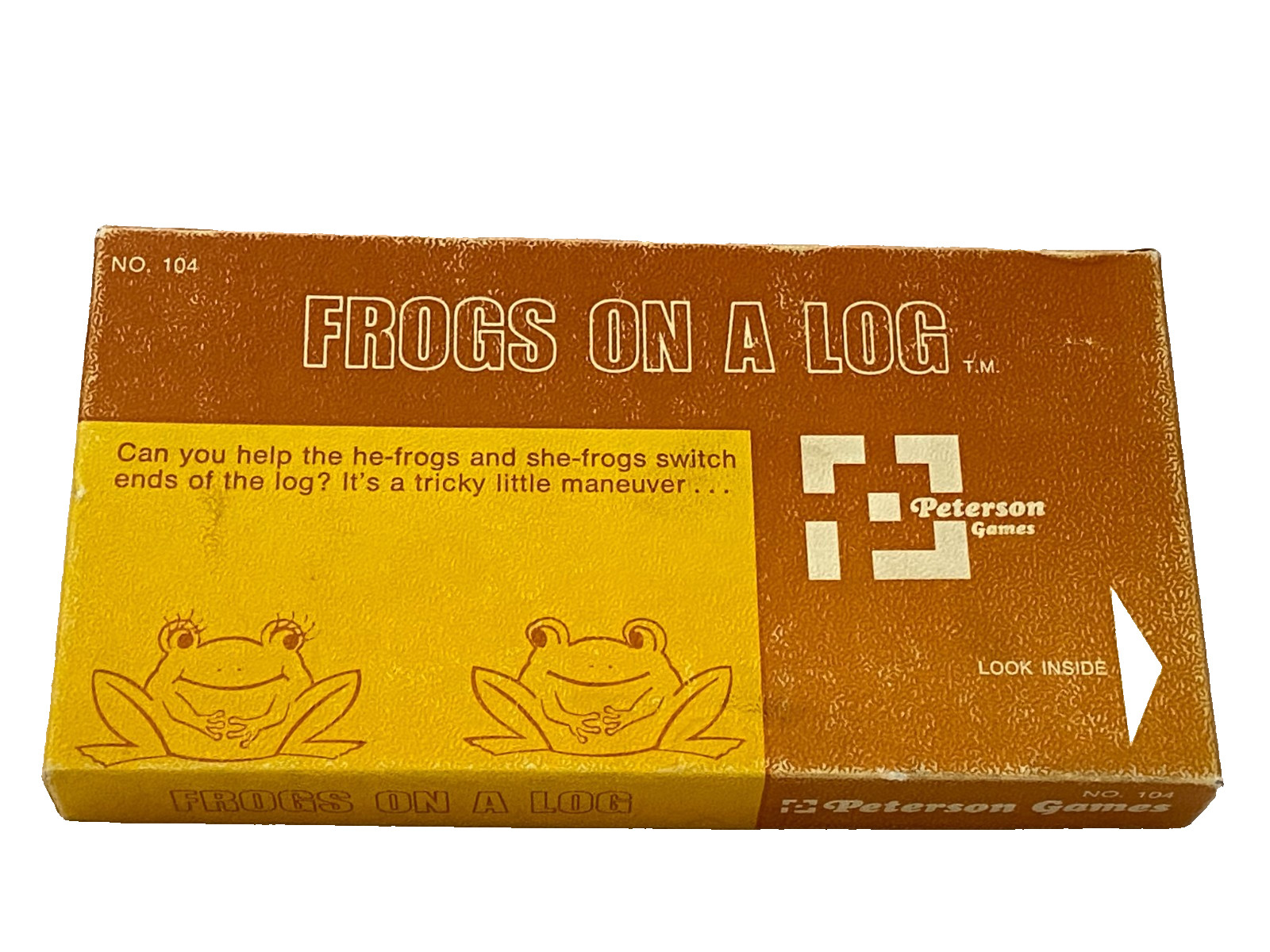 Vtg Peterson Games FROGS ON A LOG Puzzle Game in Original Box