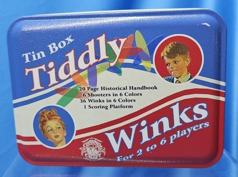 Tin Box Tiddly Winks for 2 to 6 Players Vintage Game 2002 Channel Craft Sealed