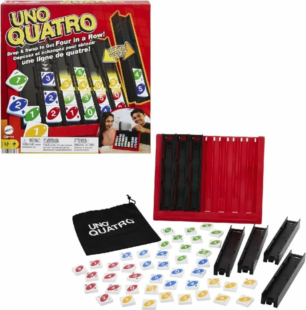 Uno Quatro, Mattel Games, sort bricks by colors or numbers, new & original packaging
