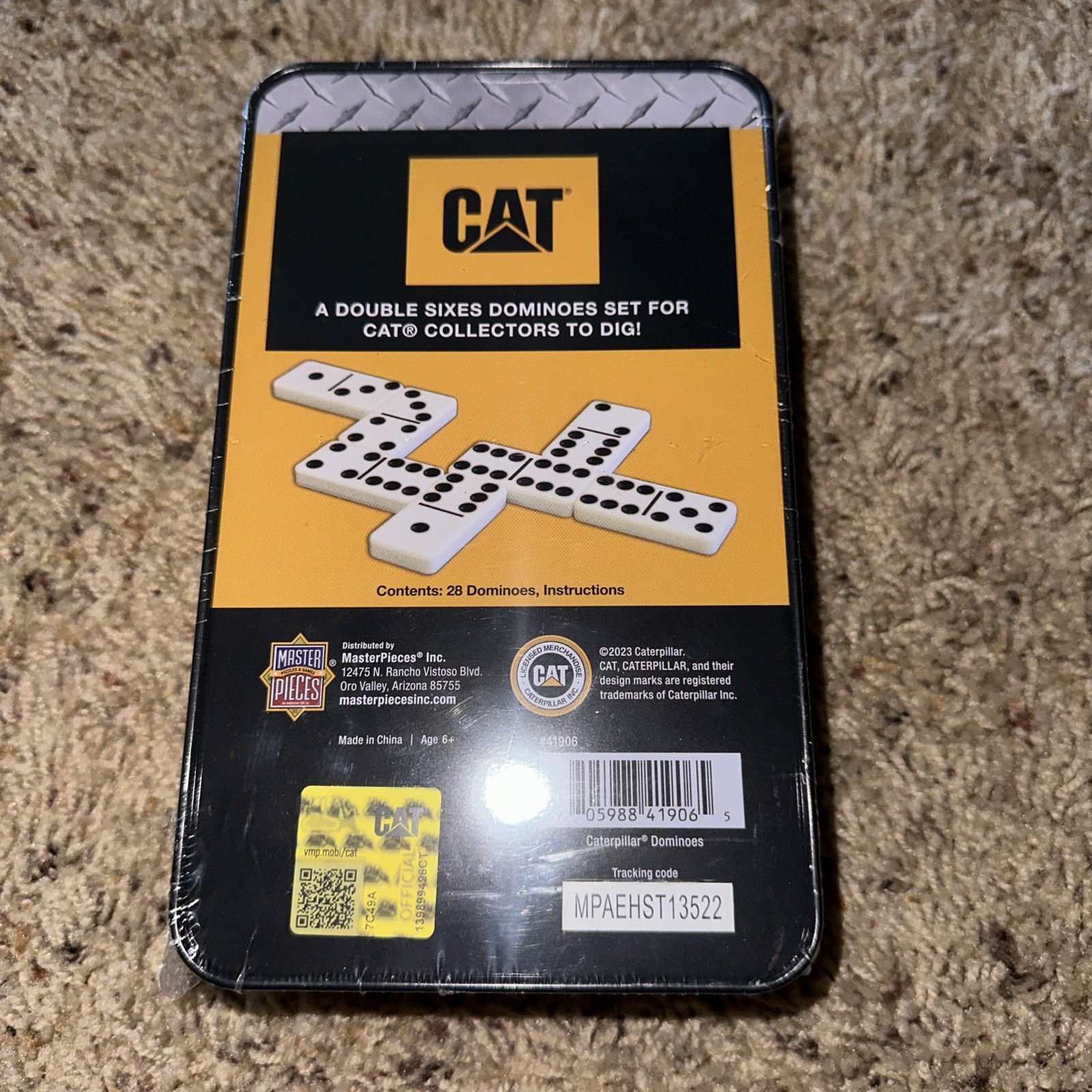 New & Sealed MasterPieces – CAT – Officially Licensed Caterpillar Dominoes Set
