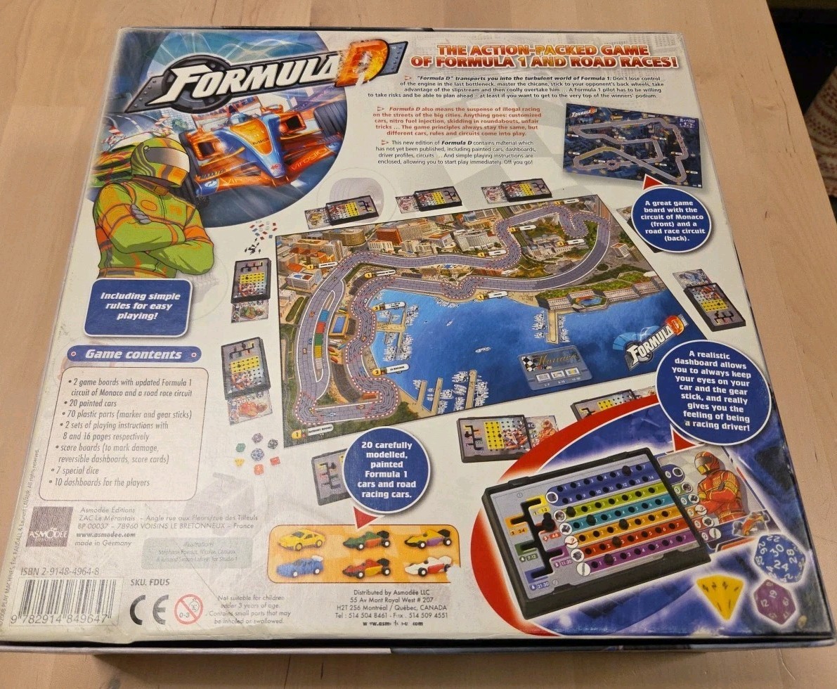 Asmodee Formula D Board Game – Complete With Promo Car & Catalina Santana Card
