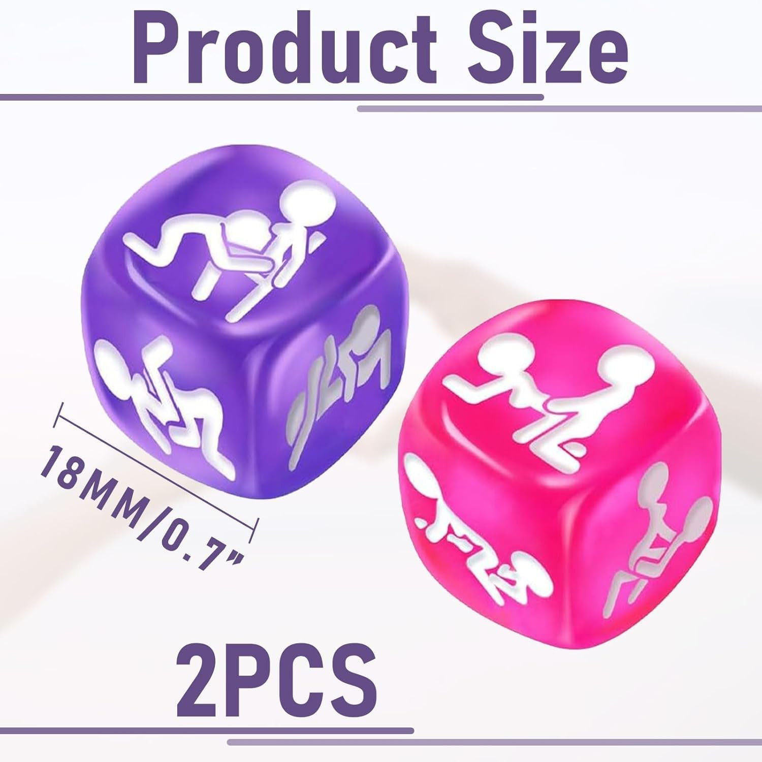 2 Pcs Naughty Date Night Dices for Couples, Sex Game Positon Dice Set Adult with