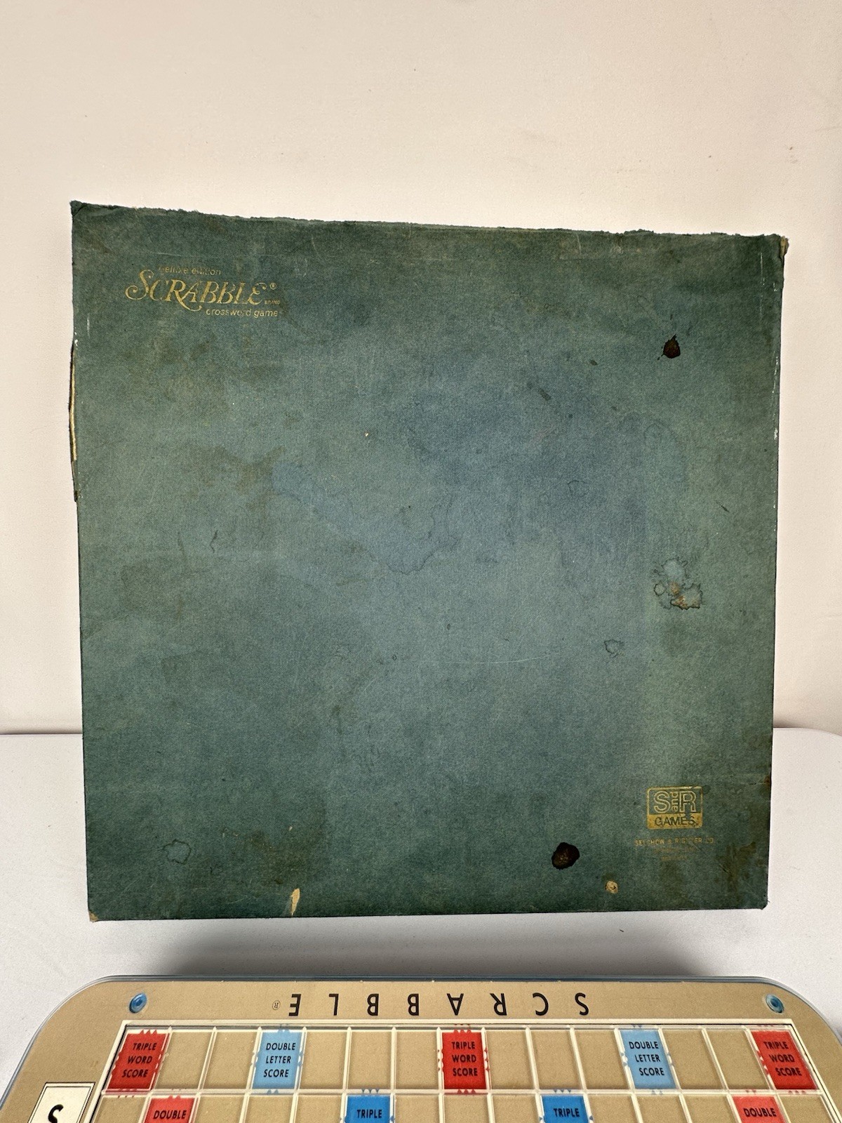 Vintage Scrabble Deluxe Edition Game Rotating Turntable 100% Complete
