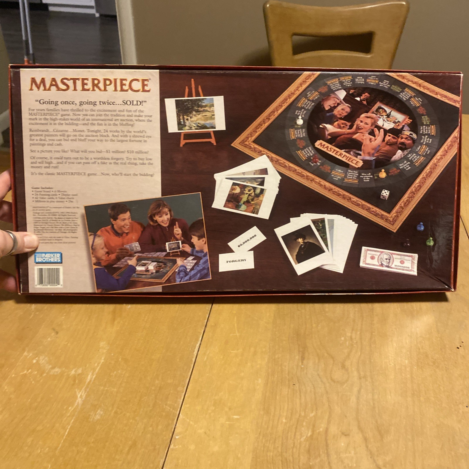COMPLETE W/O EASEL 1996 Masterpiece Classic Art Auction Parker Brothers Game