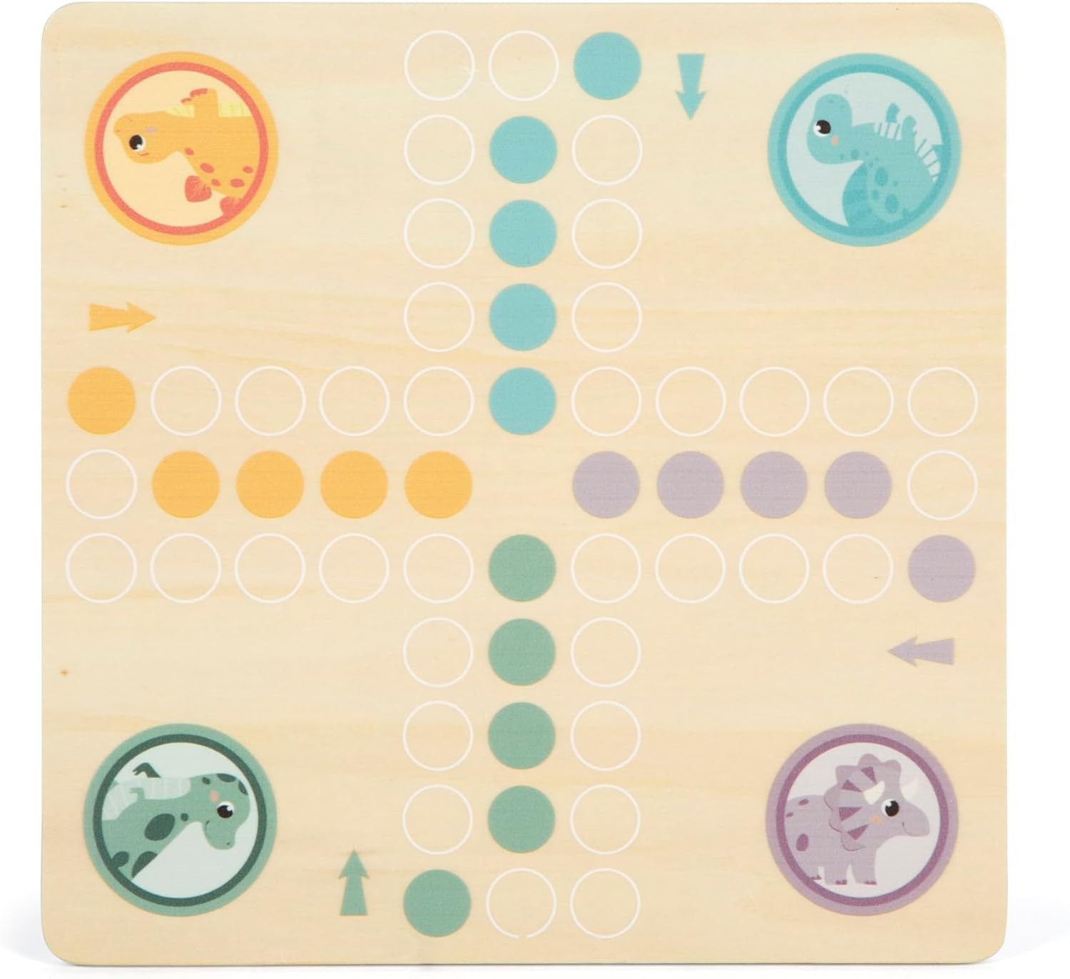 small foot Ludo „Dino“, Gesellschaftsspiel aus FSC® 100%-zertifiziertem Holz, Br