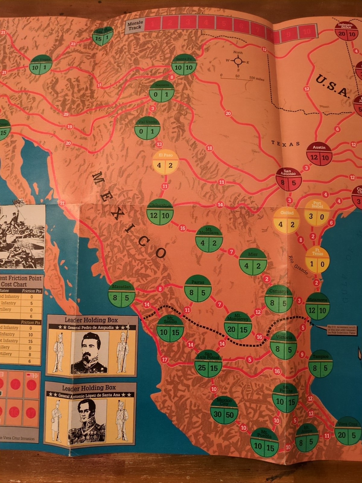 Strategy And Tactics #127 Rush For Glory War With Mexico 1846-1847 Game Map