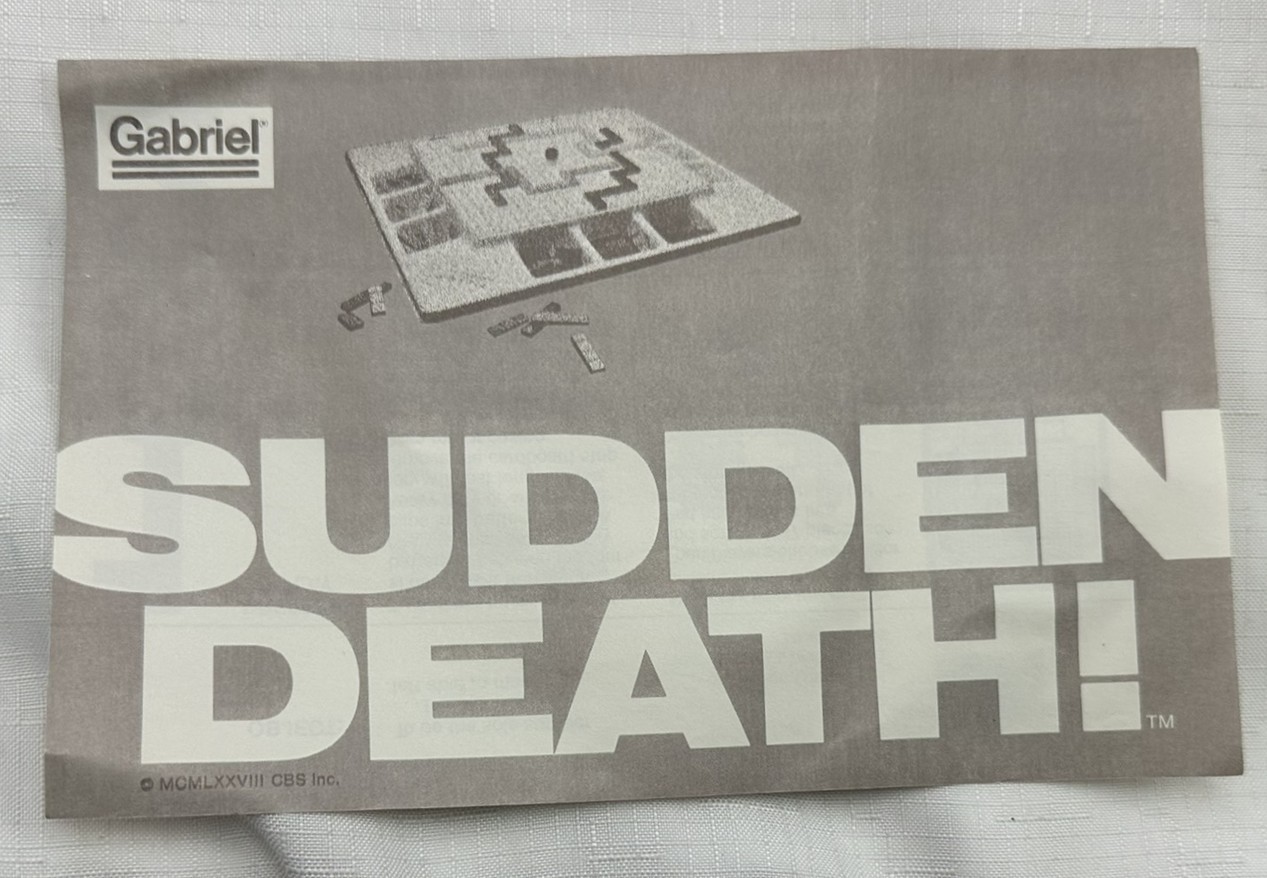 1978 Sudden Death Game by Gabriel Complete in Very Good Condition FREE SHIPPING