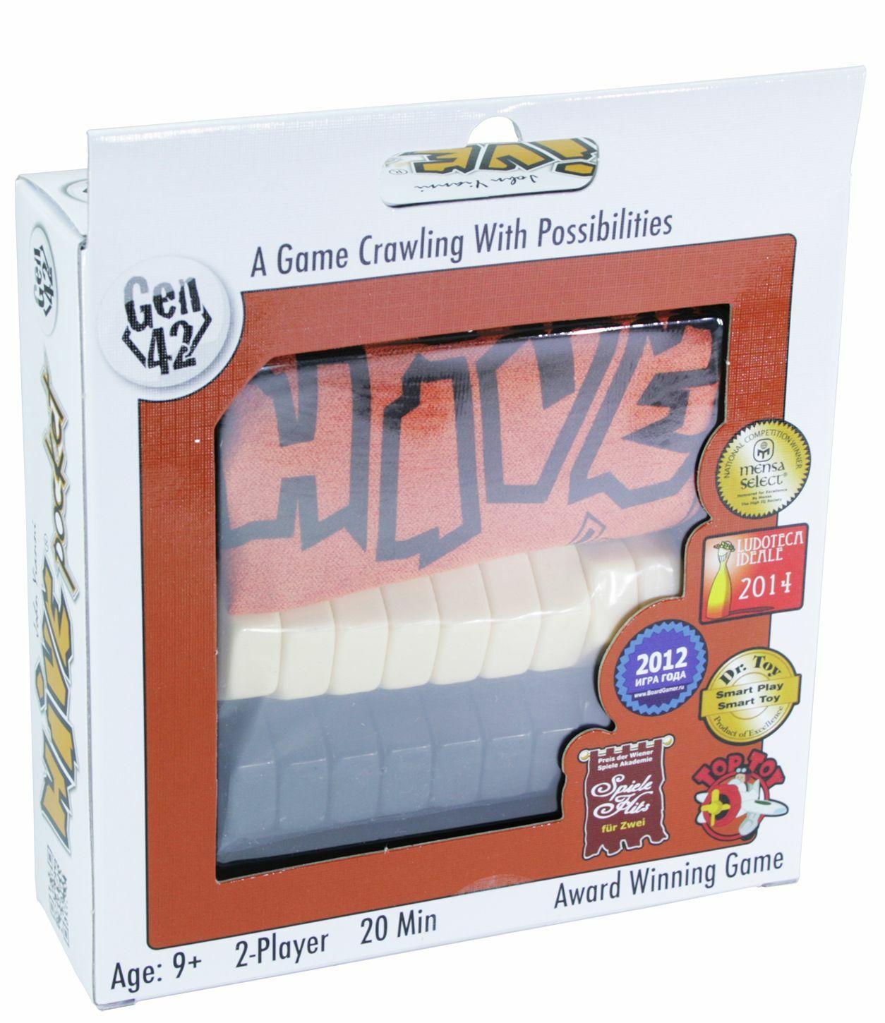Hive Pocket Tile Board Game Travel Size w/ Ladybug & Mosquito Gen 42 TCI013