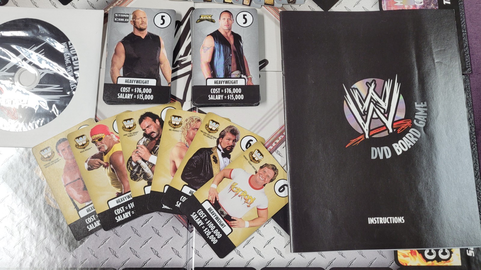 Vintage WWE DVD Board Game 2nd Edition 2006 The Rock Stone Cold Hulk Hogan