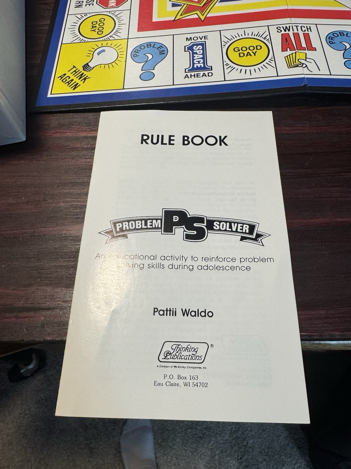 Thinking Publications Problem Solver Board Game 2 Players Ages 8+ w/ Rule Book
